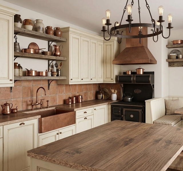 ENCIMERA ACABADO TECA OSCURO 360 X 63 X 3,8 CM