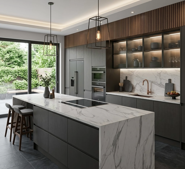 ENCIMERA ACABADO CALACATTA 305 X 61 X 1.2 CM