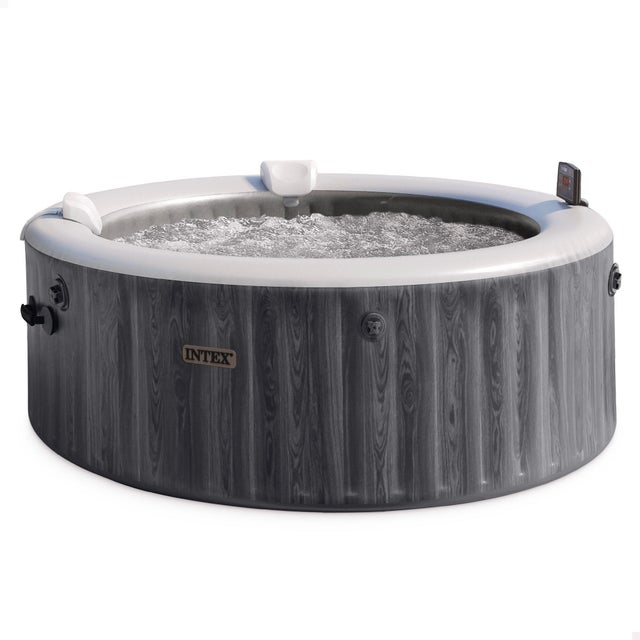 Spa de exterior hinchable gris redondo de ø216 x 71 cm para 6 personas con cubierta incluida y wifi INTEX