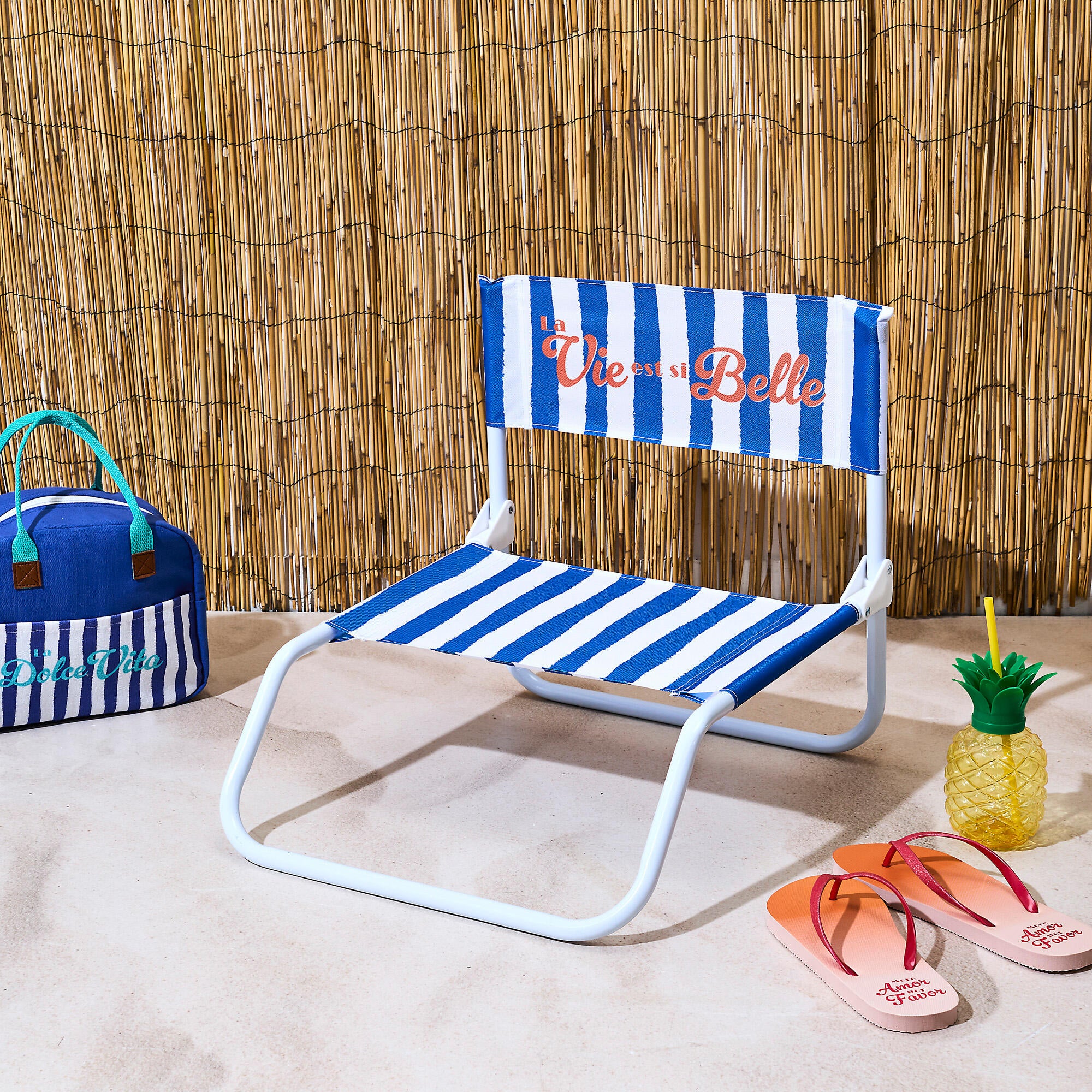 pack 2 sillas de jardin sin cojin de hierro dolce vita blanco azul the home deco factory