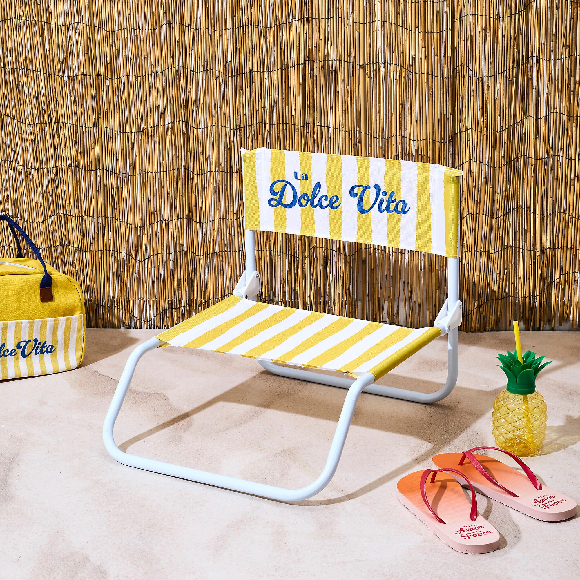 pack 2 sillas de jardin sin cojin de hierro dolce vita blanco amarillo naterial