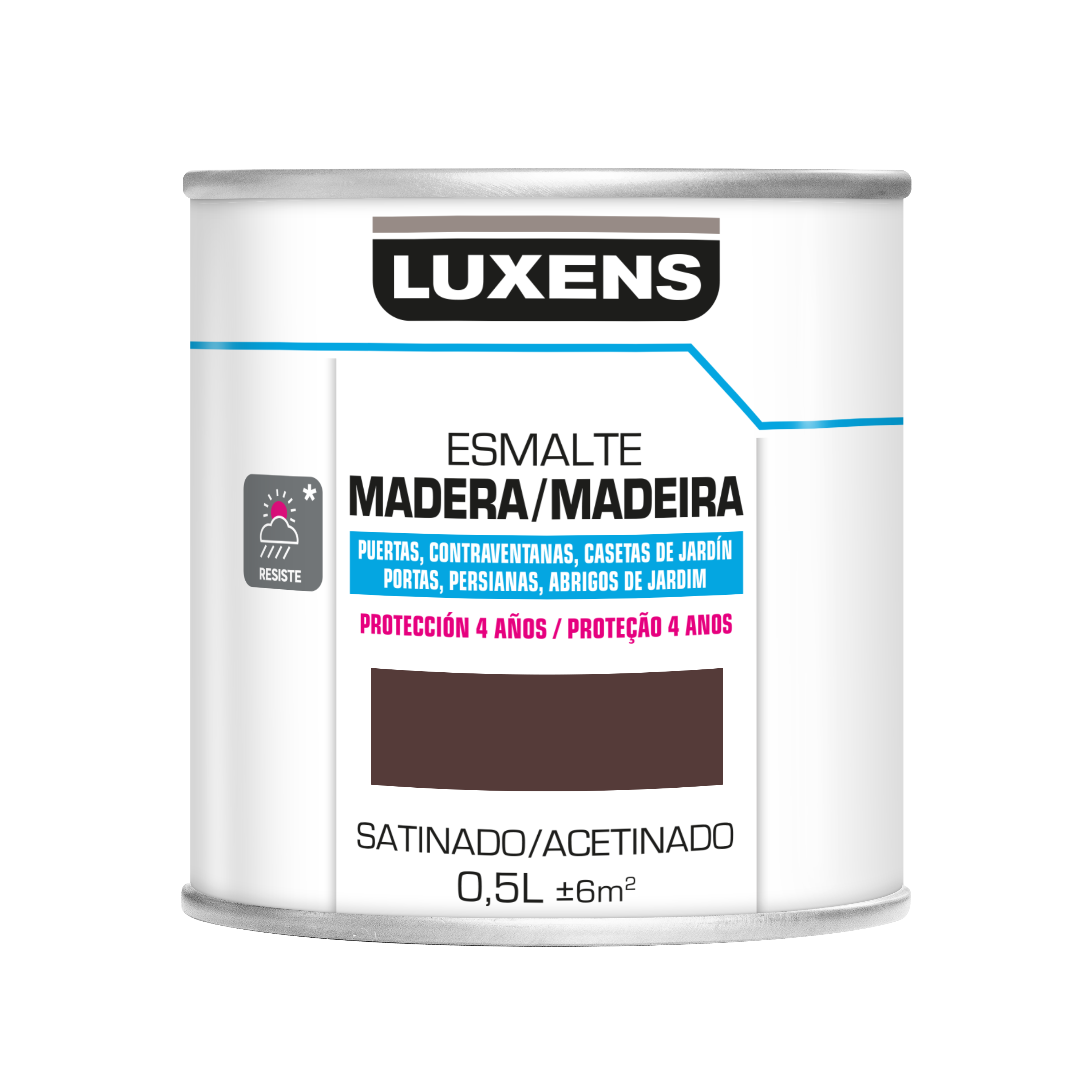 Tinta para madeira LUXENS ACETINADA LUX 4A 0.5L CASTANHO - 3