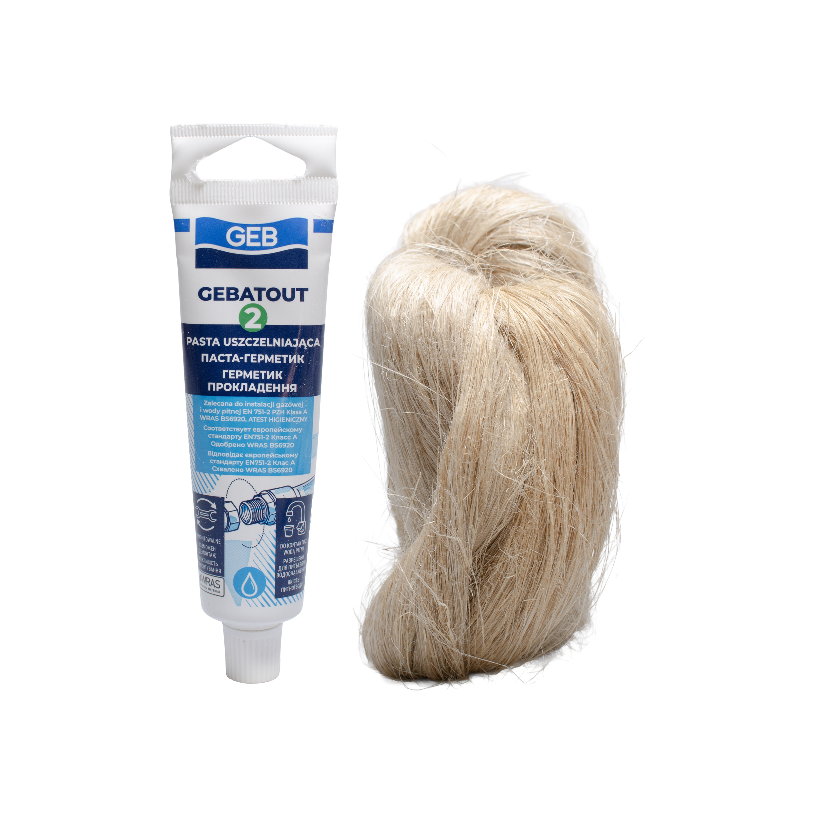 Zestaw uszczelniający Gebatout2 pasta 80g + pakuły lniane 50g Geb