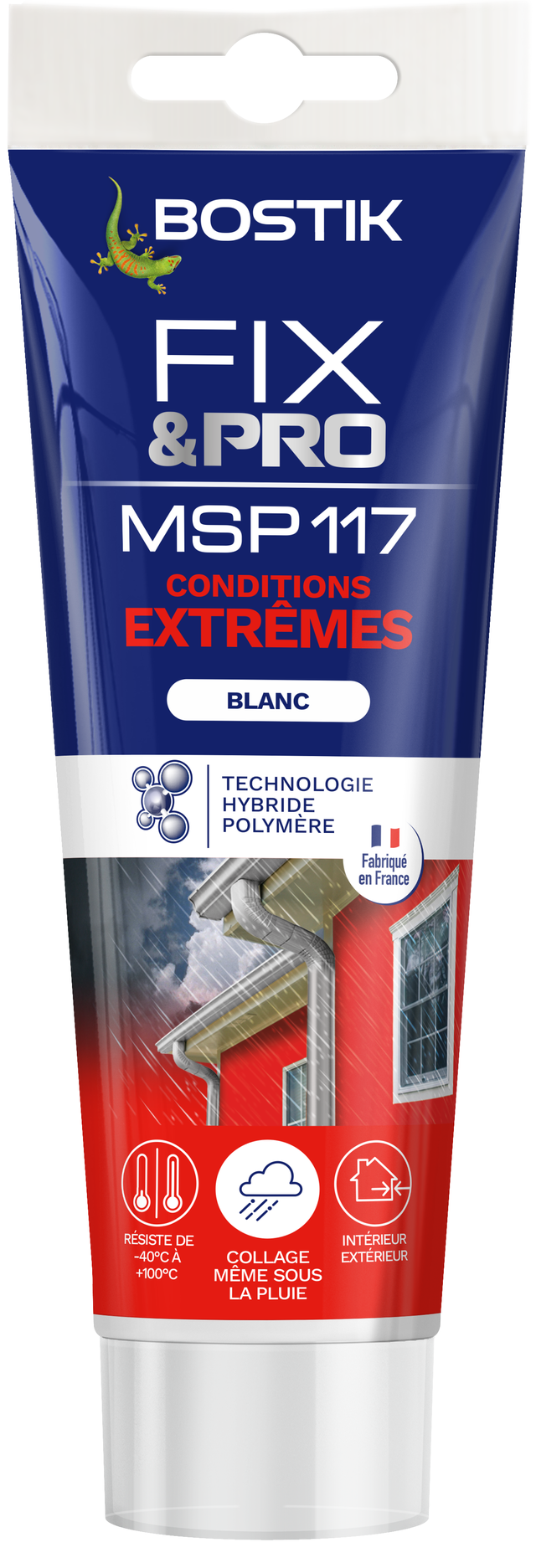 Colle fixation pâte MS polymère BOSTIK Cond extrêmes fix&pro msp 117 blanc 150ml