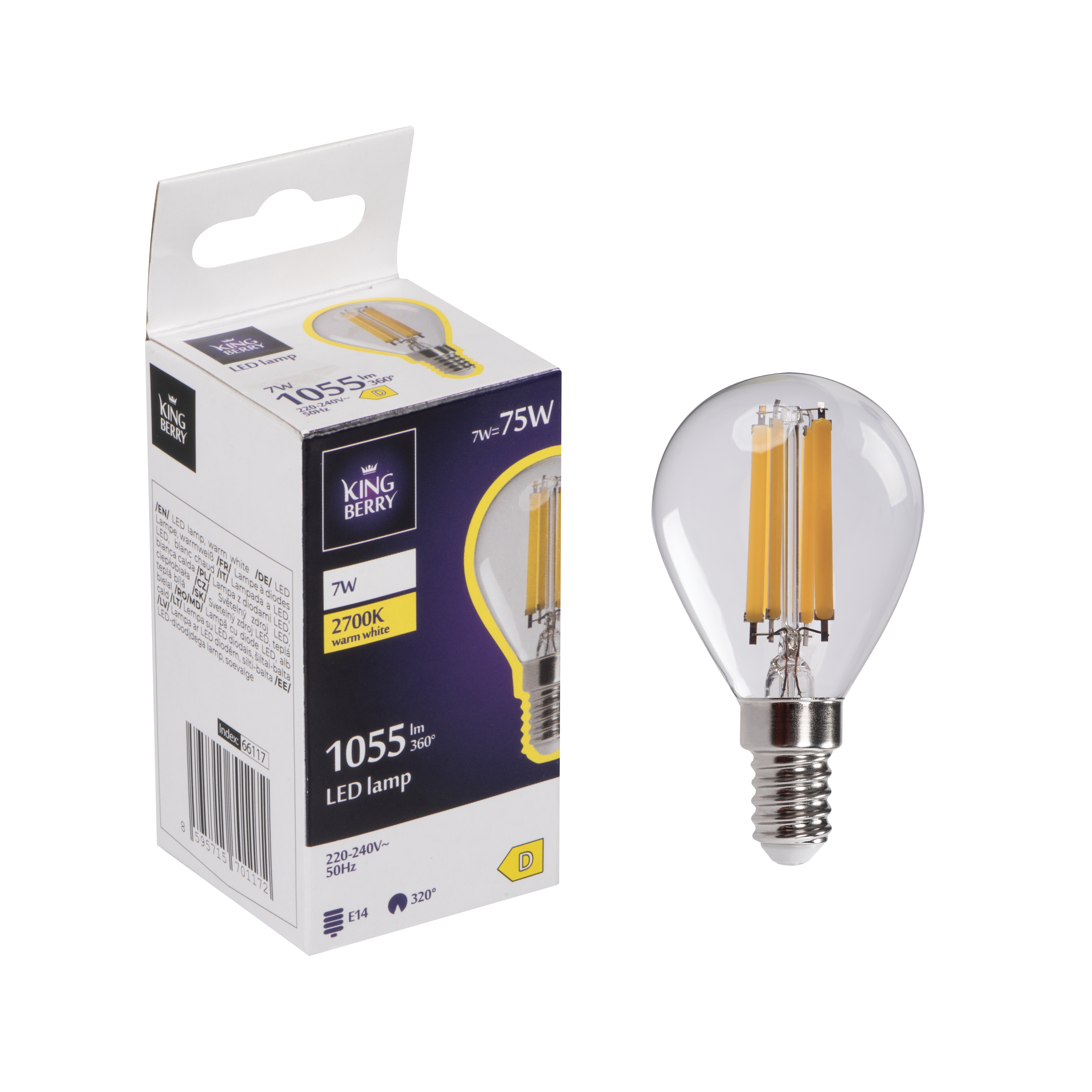Żarówka LED E14 7 W = 75 W 1055 lm Ciepły biały Kanlux
