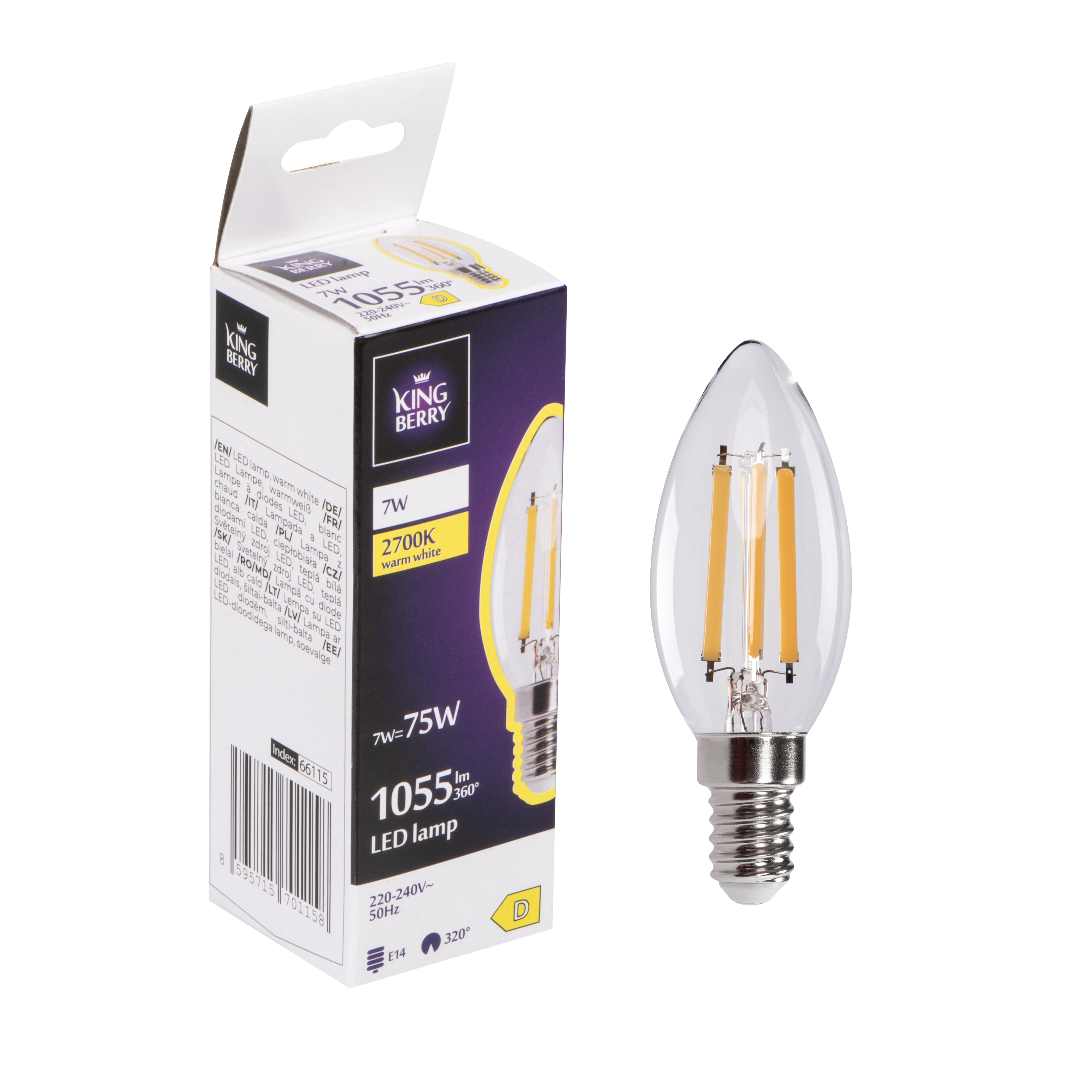 Żarówka LED E14 7 W = 75 W 1055 lm Ciepły biały Kanlux