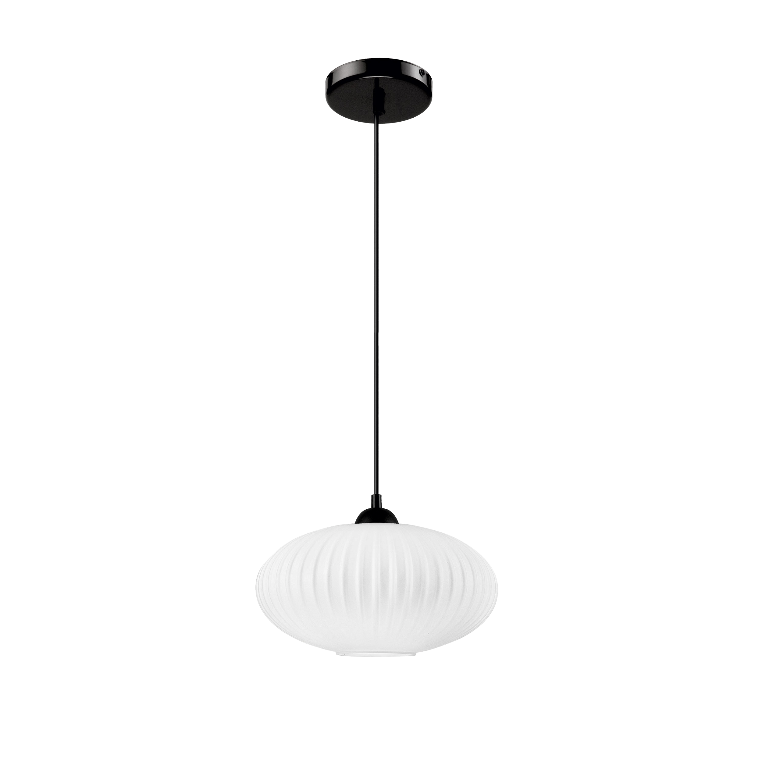 Lampa wisząca Harma E27 30 cm biało-czarna Lamkur