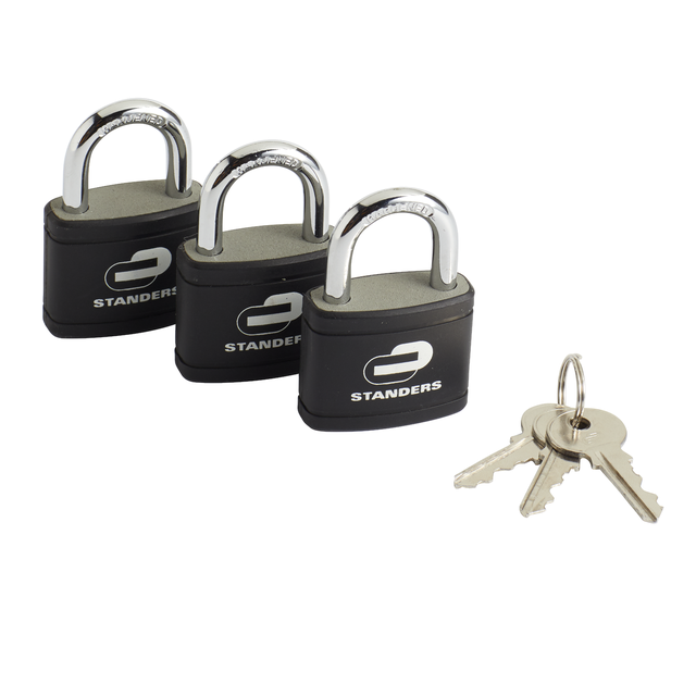 Lot de 3 cadenas avec clé STANDERS acier, l.41 mm