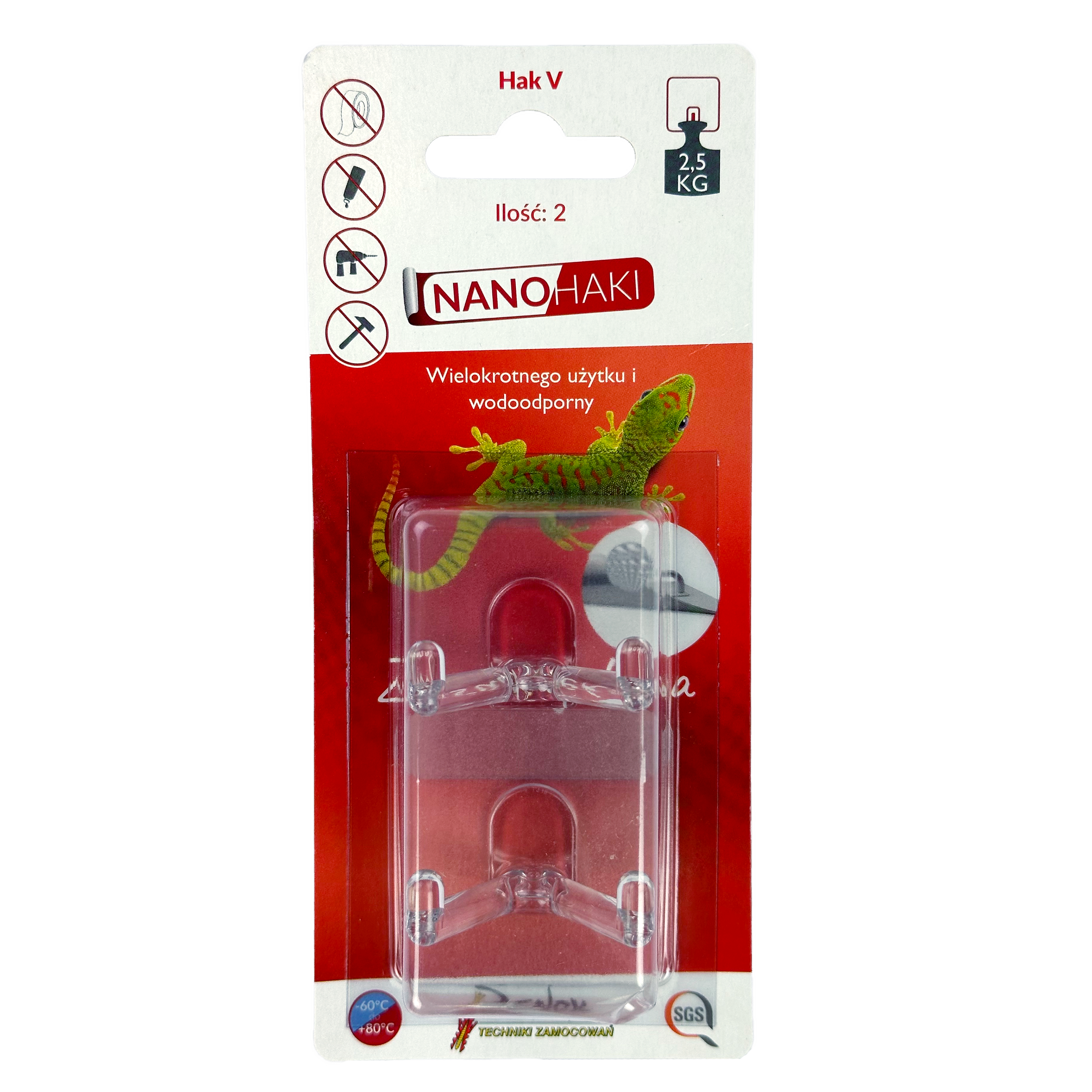 Haczyk samoprzylepny hak V 2szt. GMS12-11275 Benox