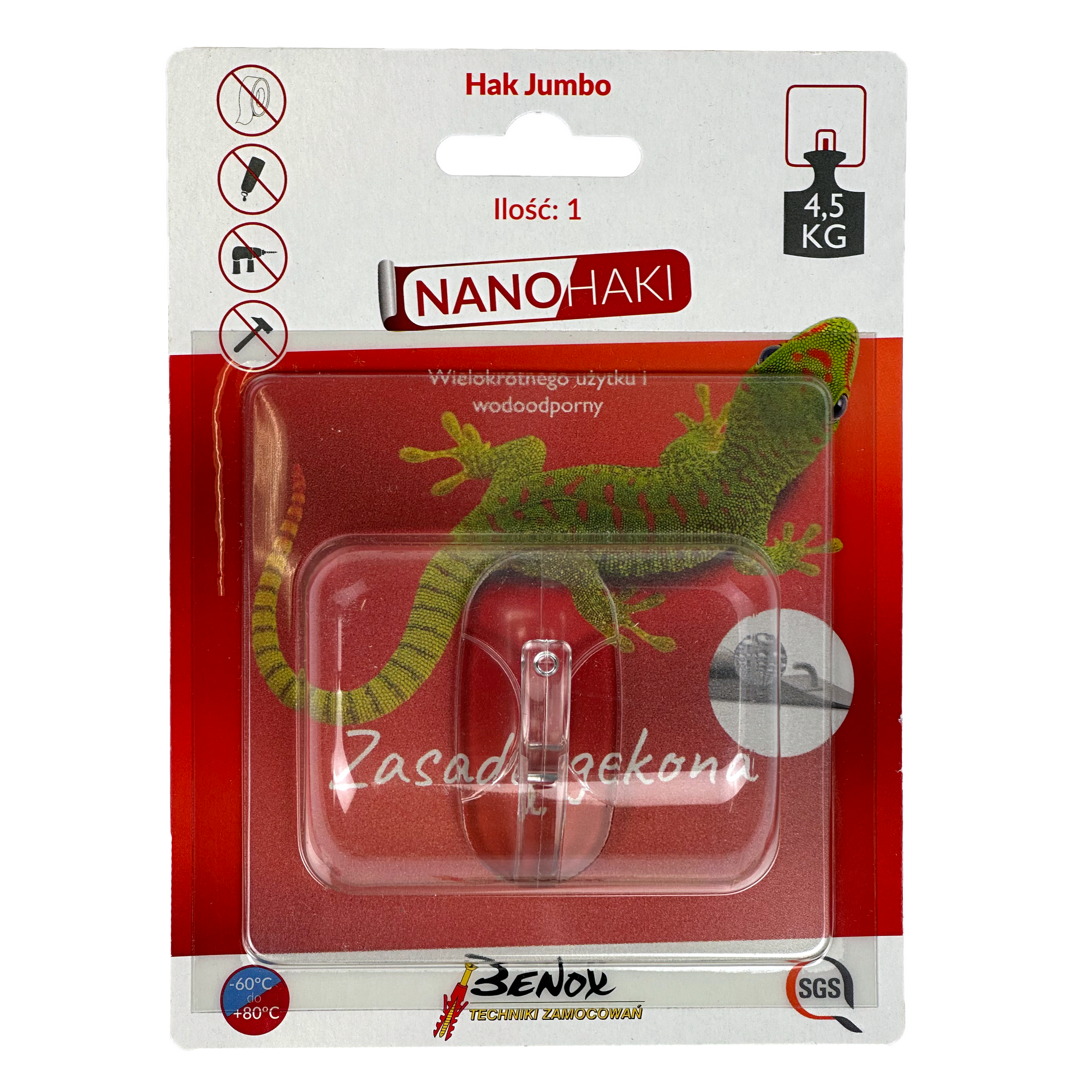 Haczyk samoprzylepny hak jumbo GMS12-11287 Benox