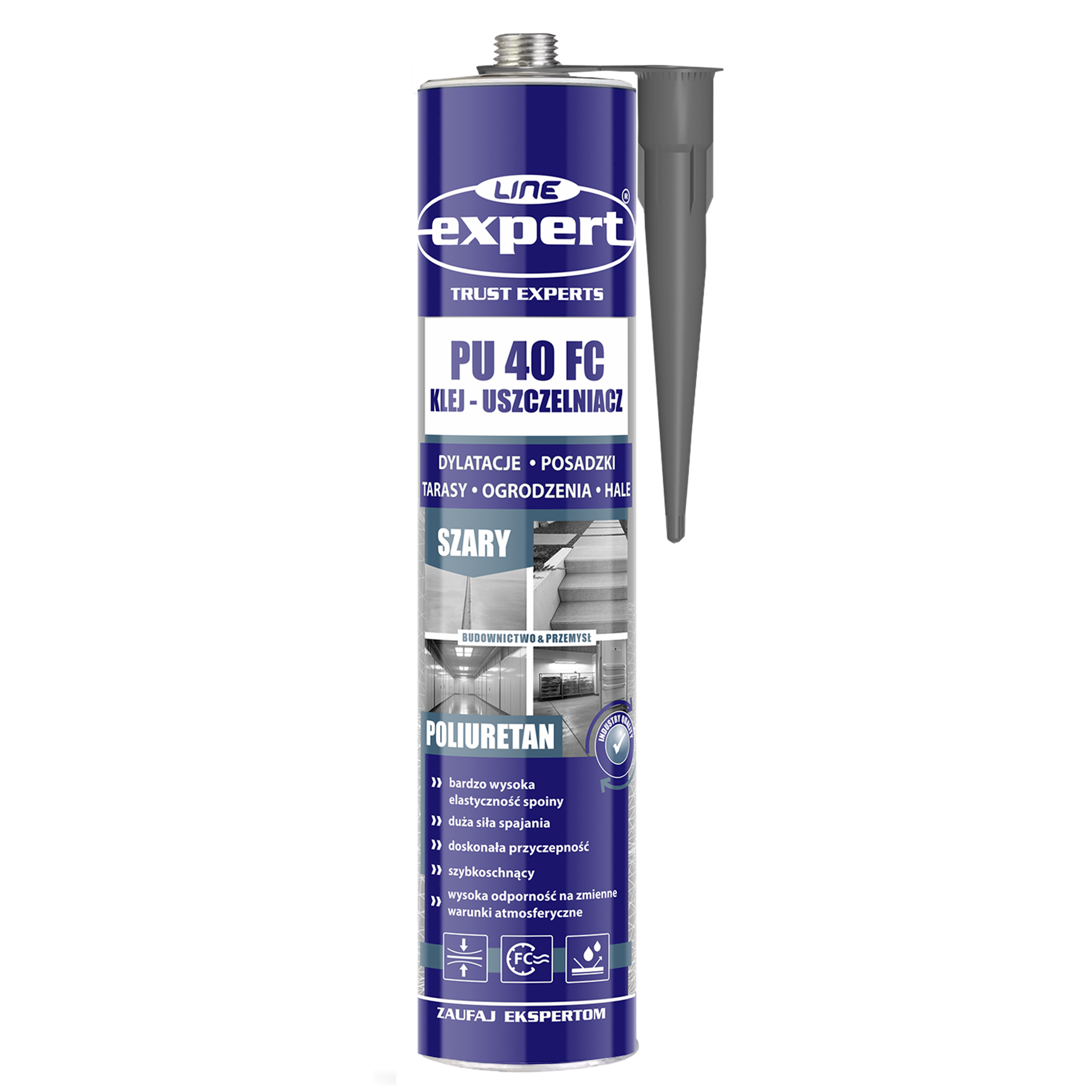 Klej uszczelniacz elastomerowy na bazie poliuretanu 40FC szary 300 ml Expertline