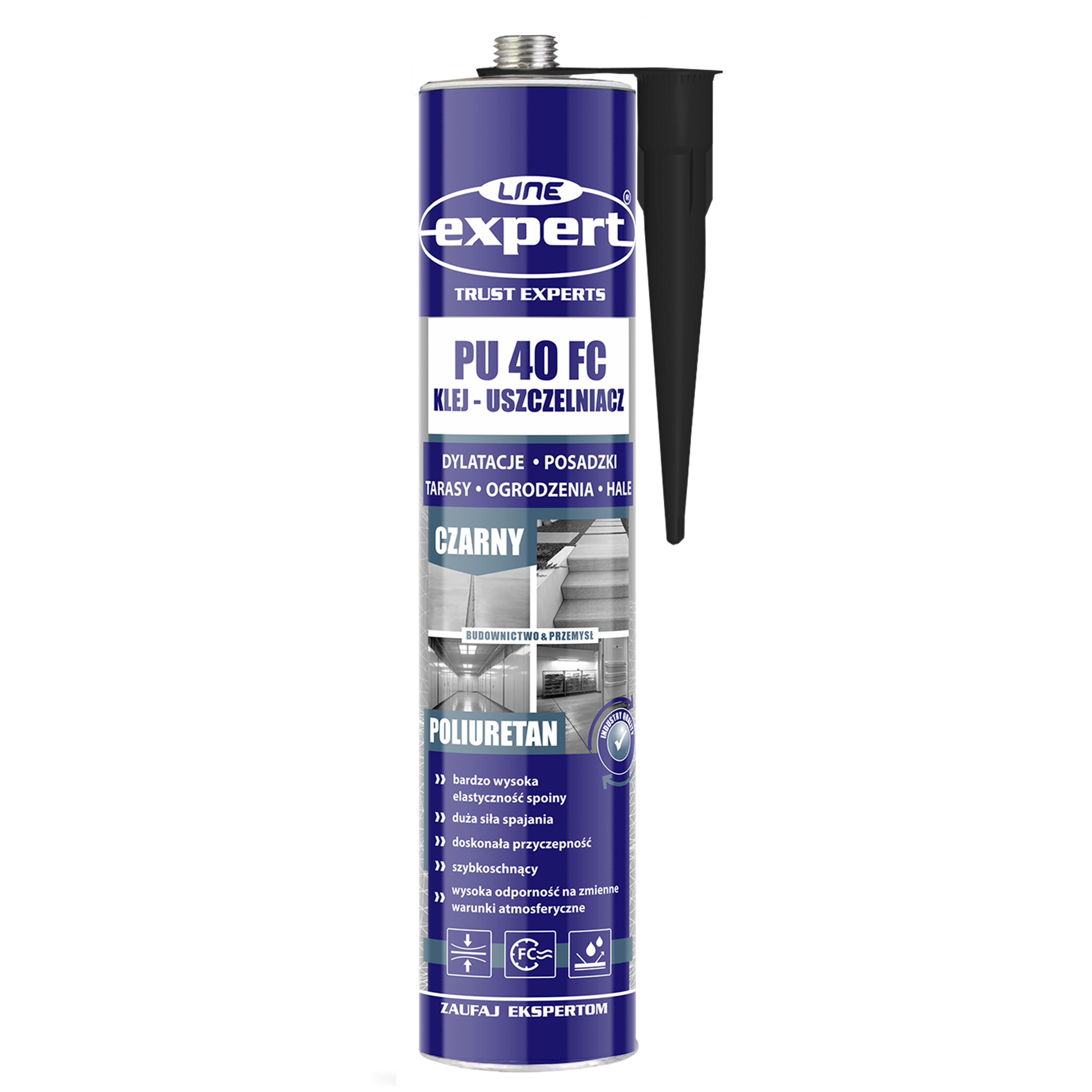 Klej uszczelniacz elastomerowy na bazie poliuretanu 40FC czarny 300 ml Expertline
