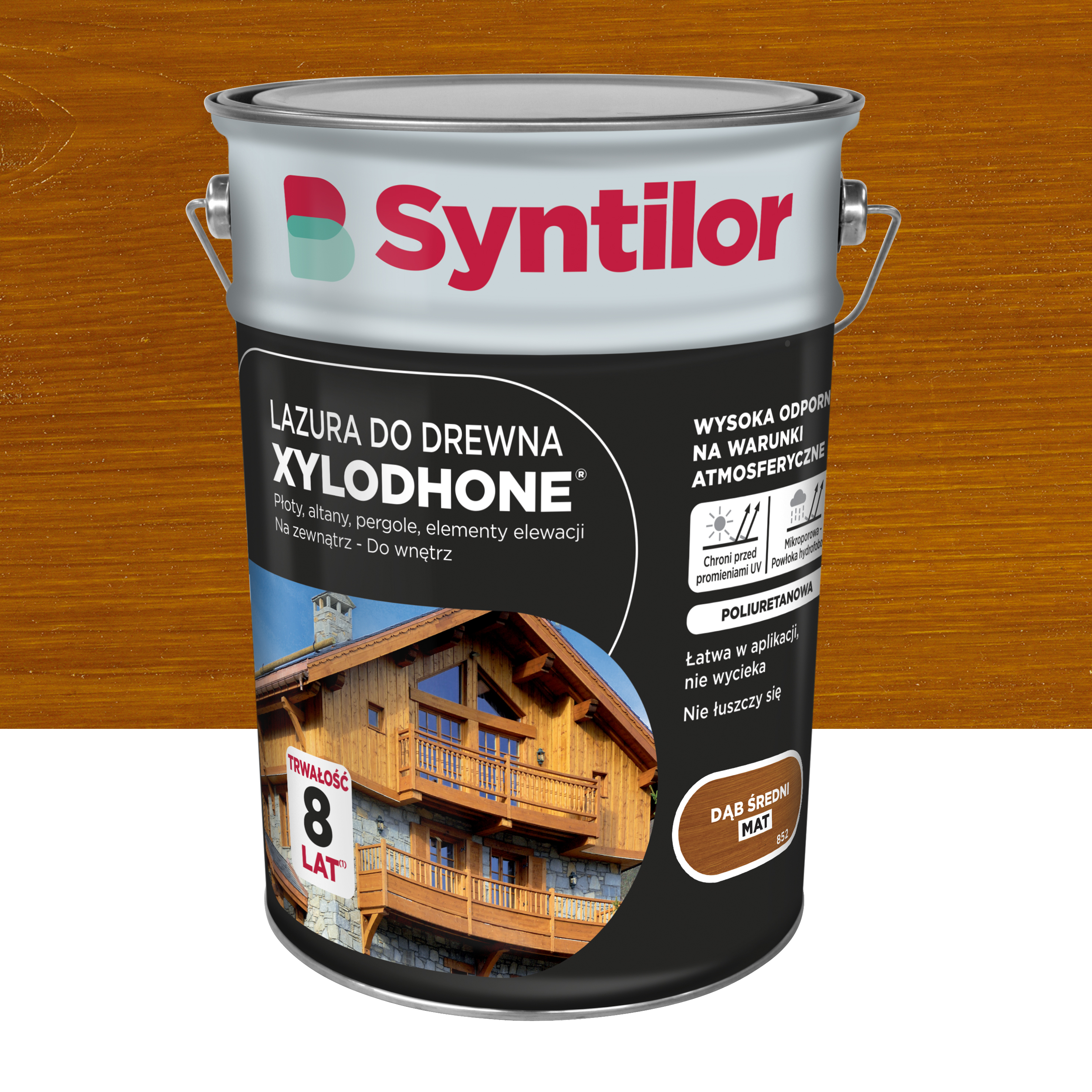 Lazura do drewna Xylodhone 5 l dąb średni mat 8 lat Syntilor