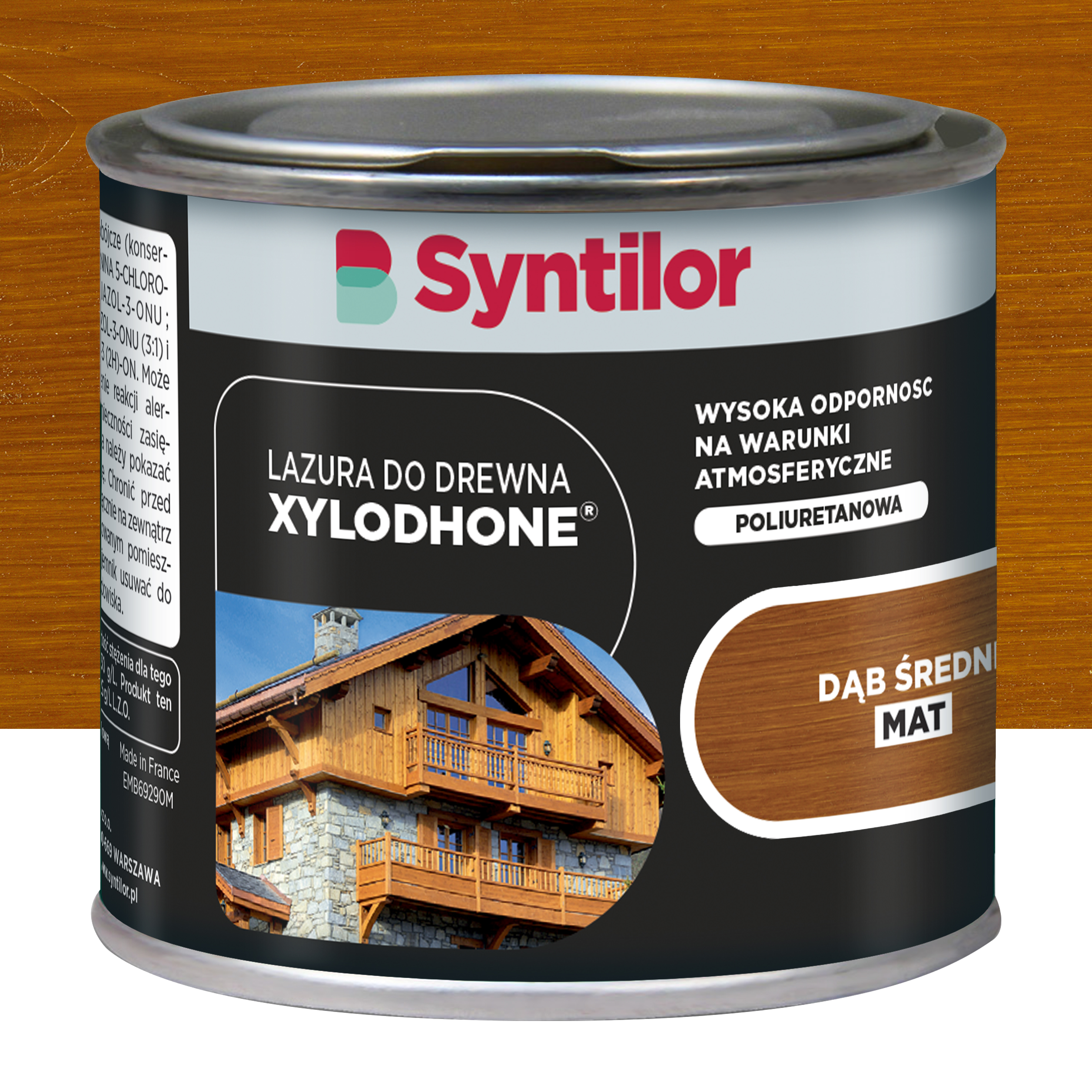 Lazura do drewna Xylodhone 125 ml dąb średni mat 8 lat Syntilor