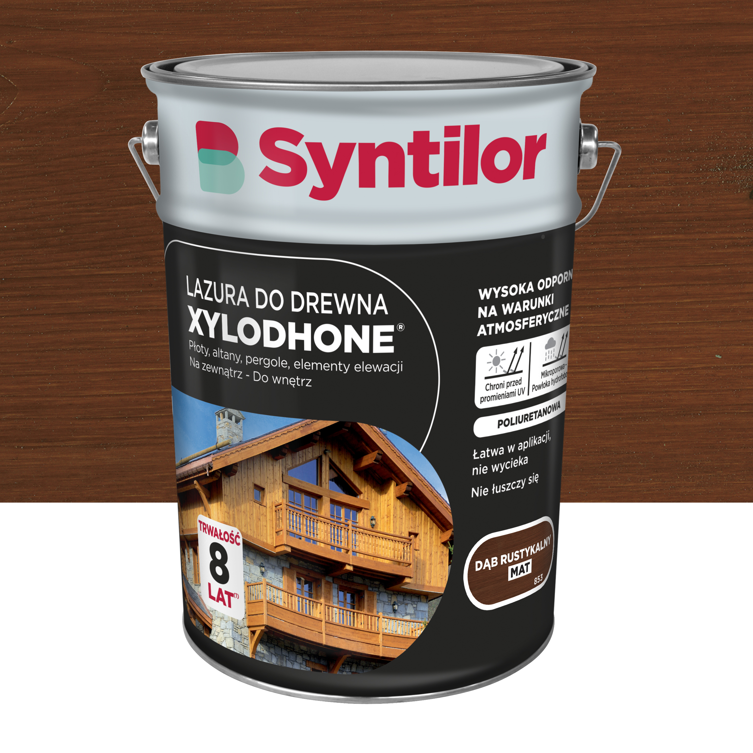 Lazura do drewna Xylodhone 5 l dąb rustykalny mat 8 lat Syntilor