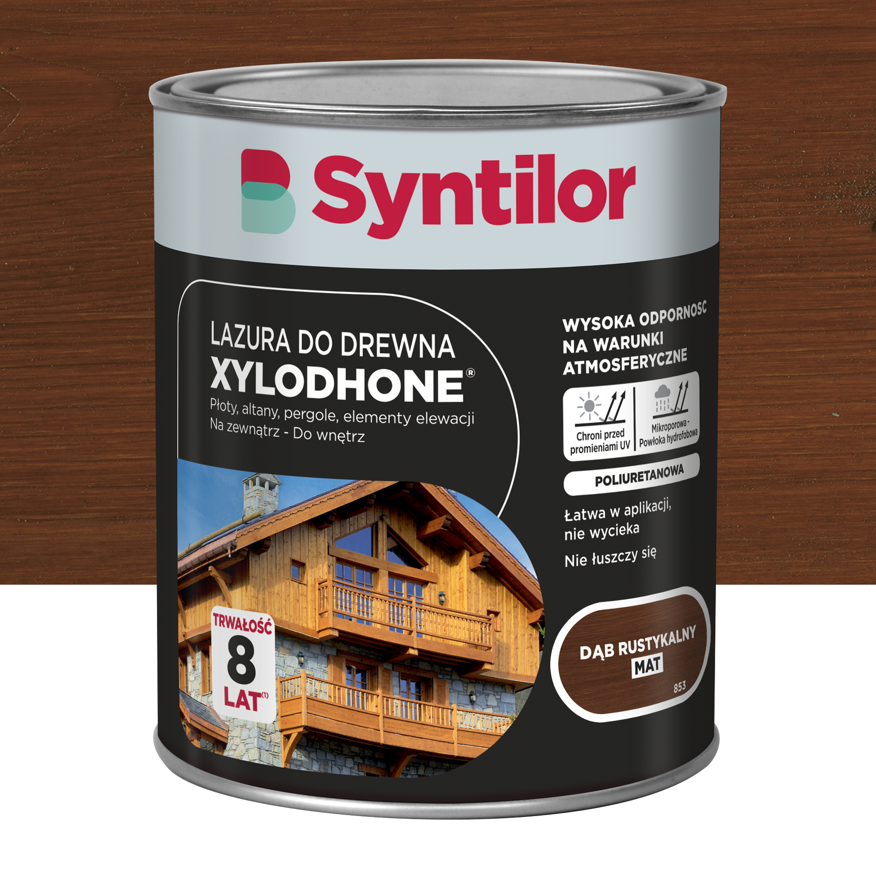 Lazura do drewna Xylodhone 1 l dąb rustykalny mat 8 lat Syntilor
