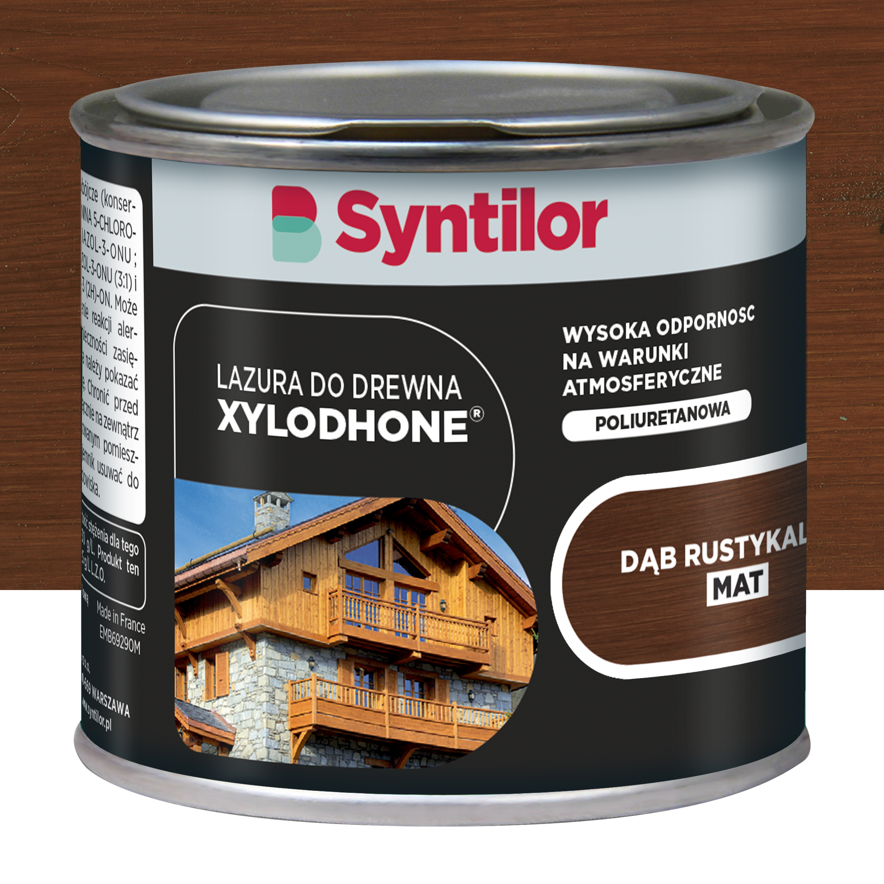 Lazura do drewna Xylodhone 125 ml dąb rustykalny mat 8 lat Syntilor