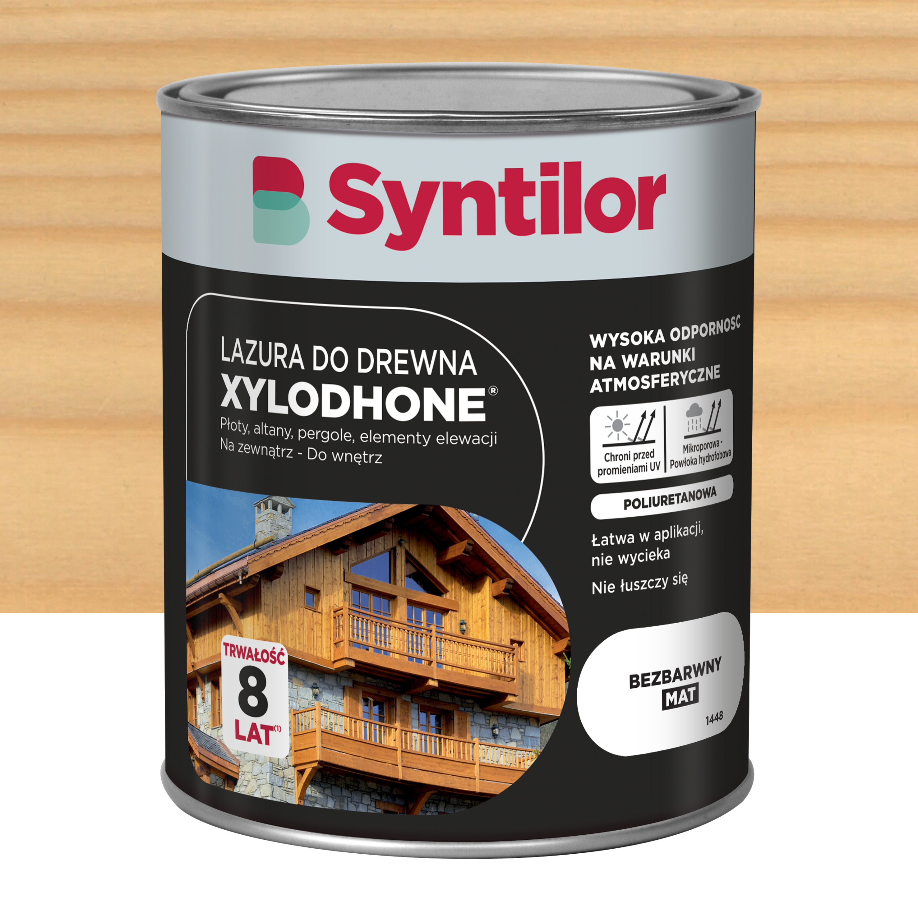 Lazura do drewna Xylodhone 1 l bezbarwny mat 8 lat Syntilor