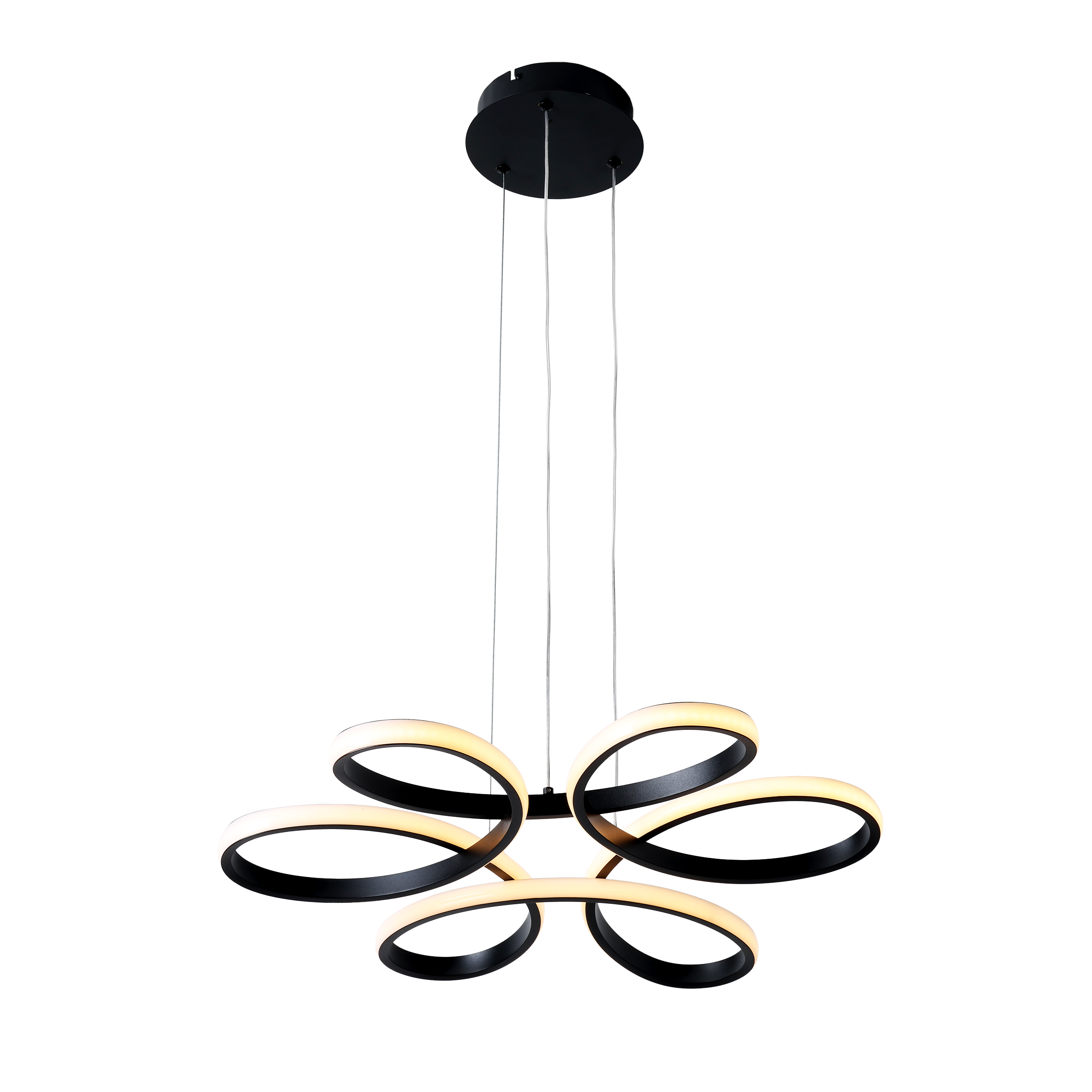 Lampa wisząca Fiore z pilotem LED 5500 lm 40 W czarna Goldlux