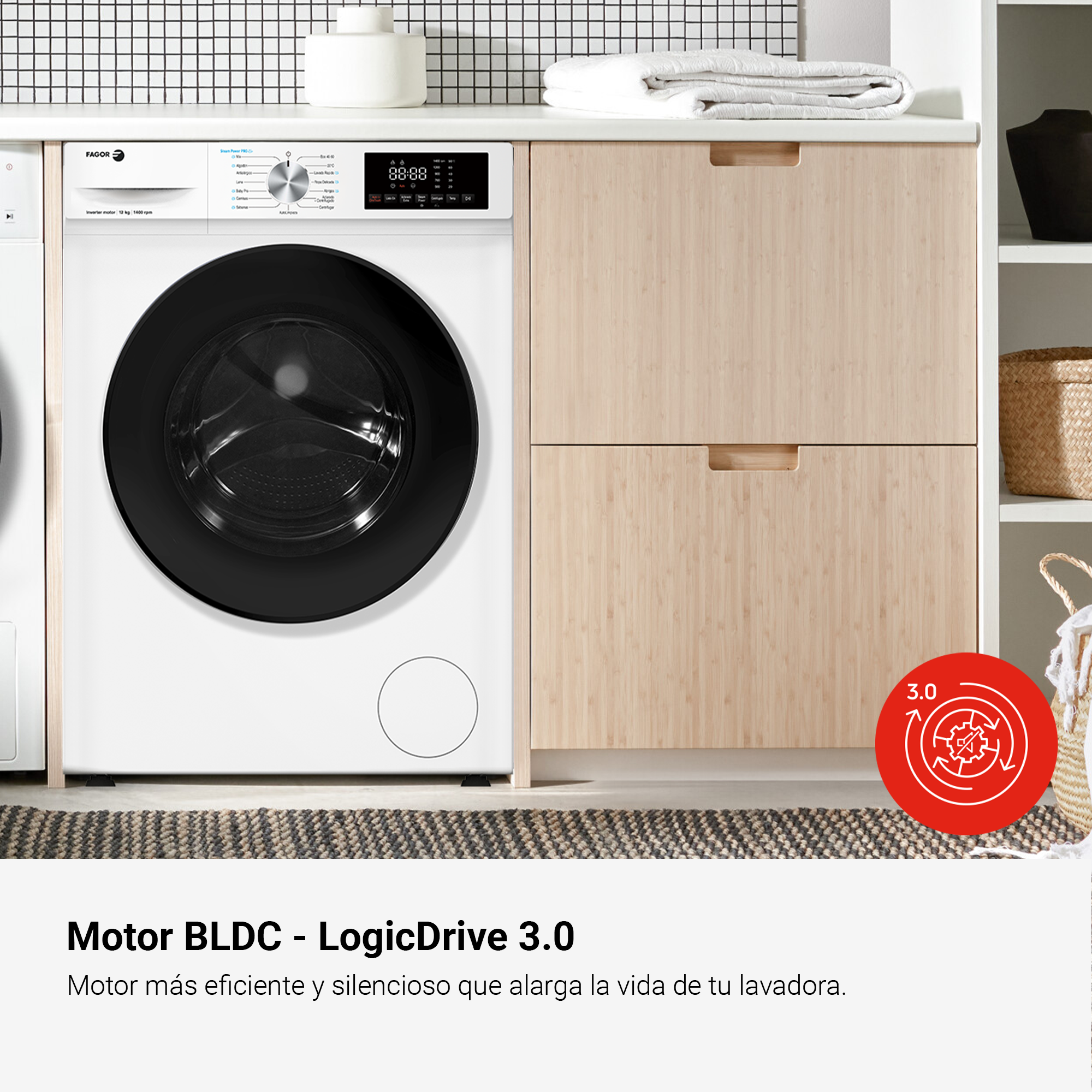 Lavadora FAGOR 5FE-12614 carga frontal 12 Kg 1400 rpm 15 programas clase A blanco - 7