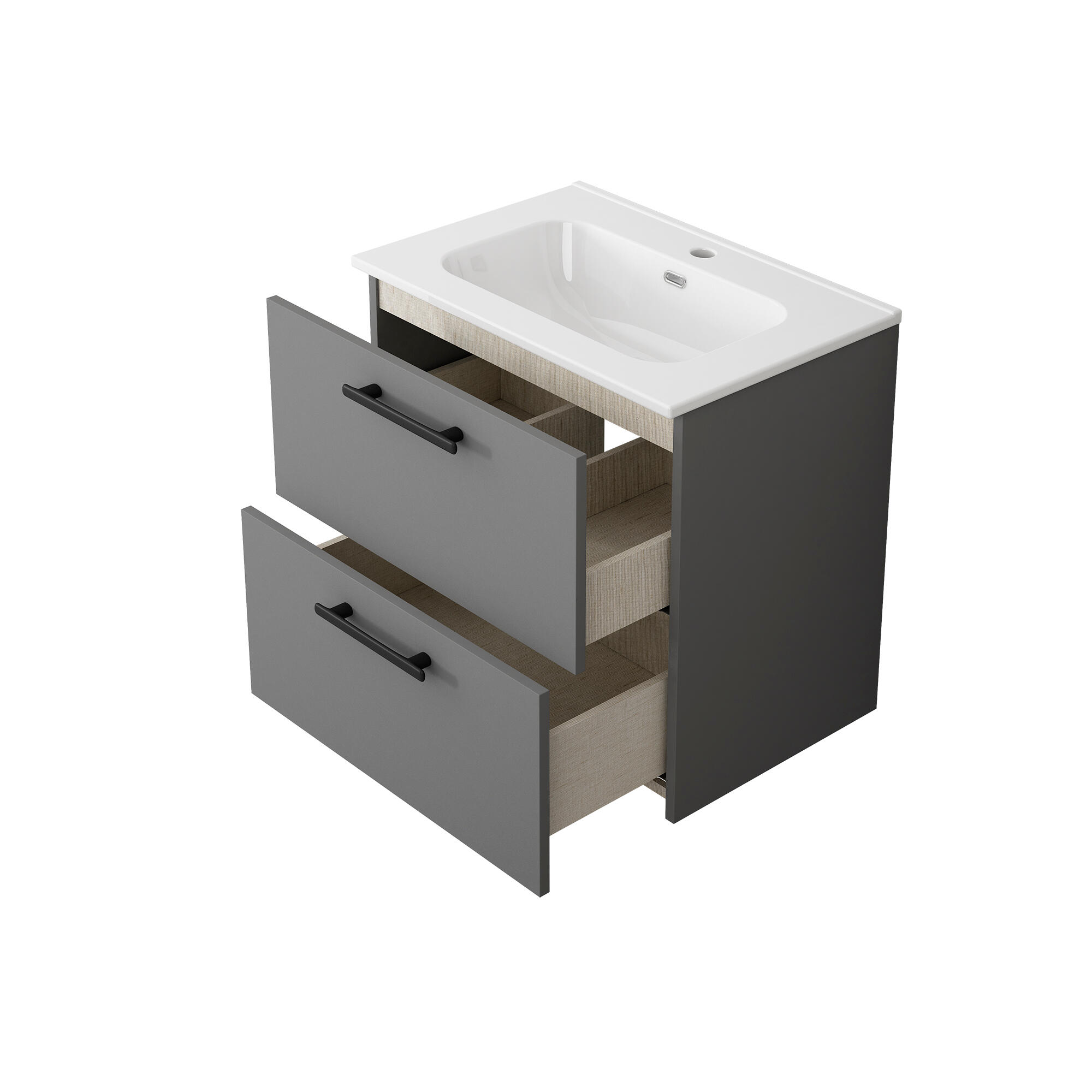 Mueble de baño Remix2 cemento 60x40 cm (lavabo no incluido) - 3