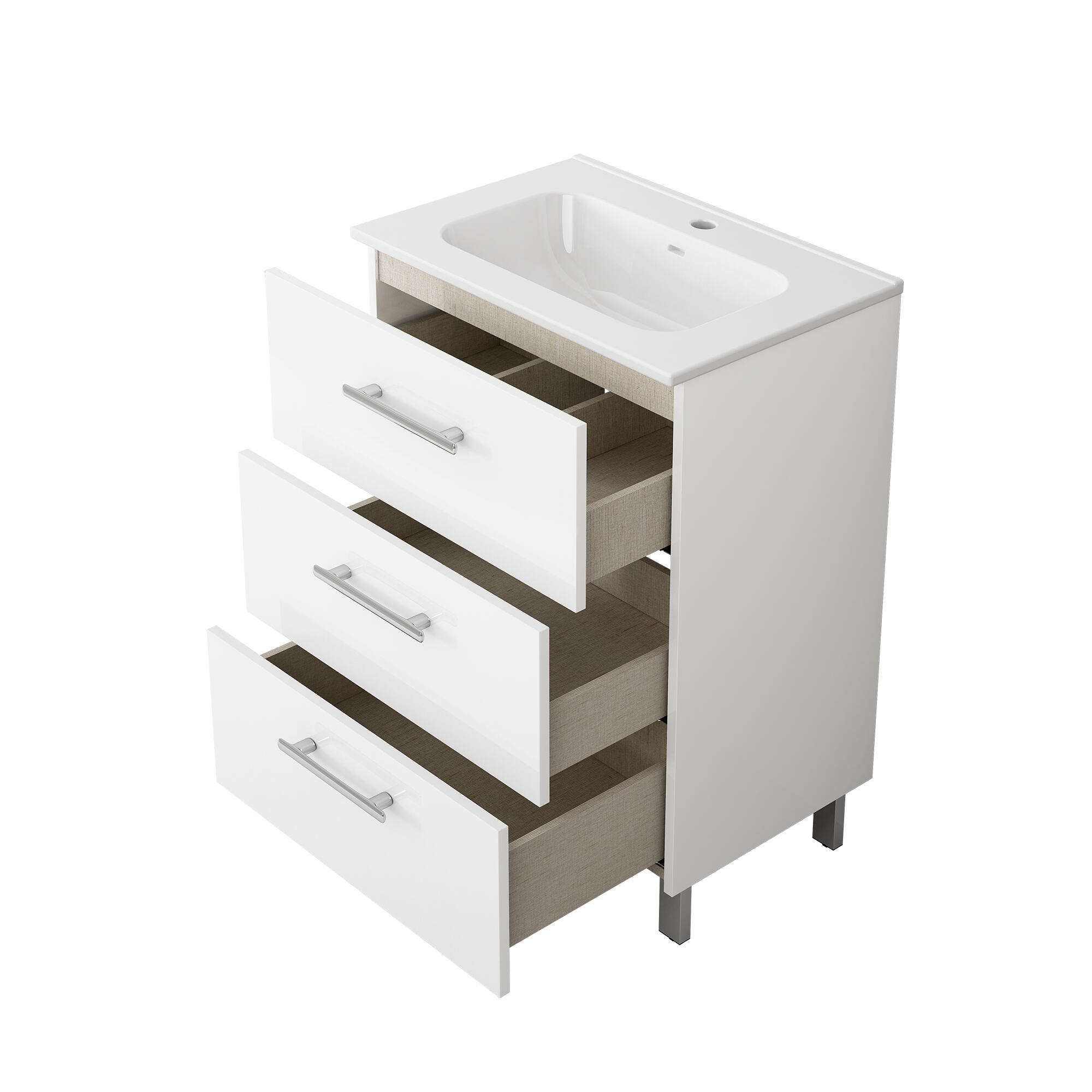 Mueble de baño Remix2 blanco 60x40 cm (lavabo no incluido) - 3