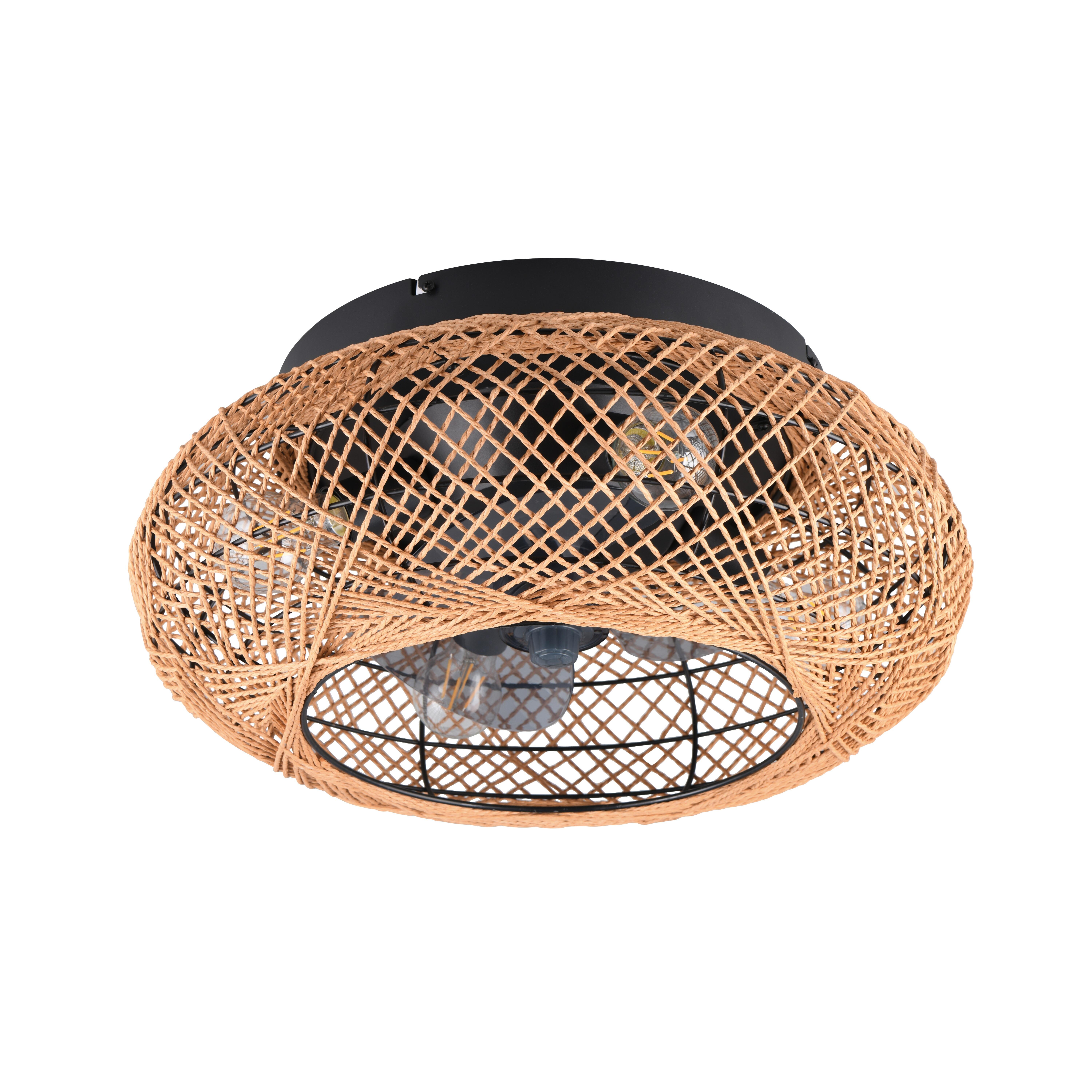 Ventoinha de teto com lâmpada D50 cm castanho 470 Lm Bidar Trio Lighting
 - 4
