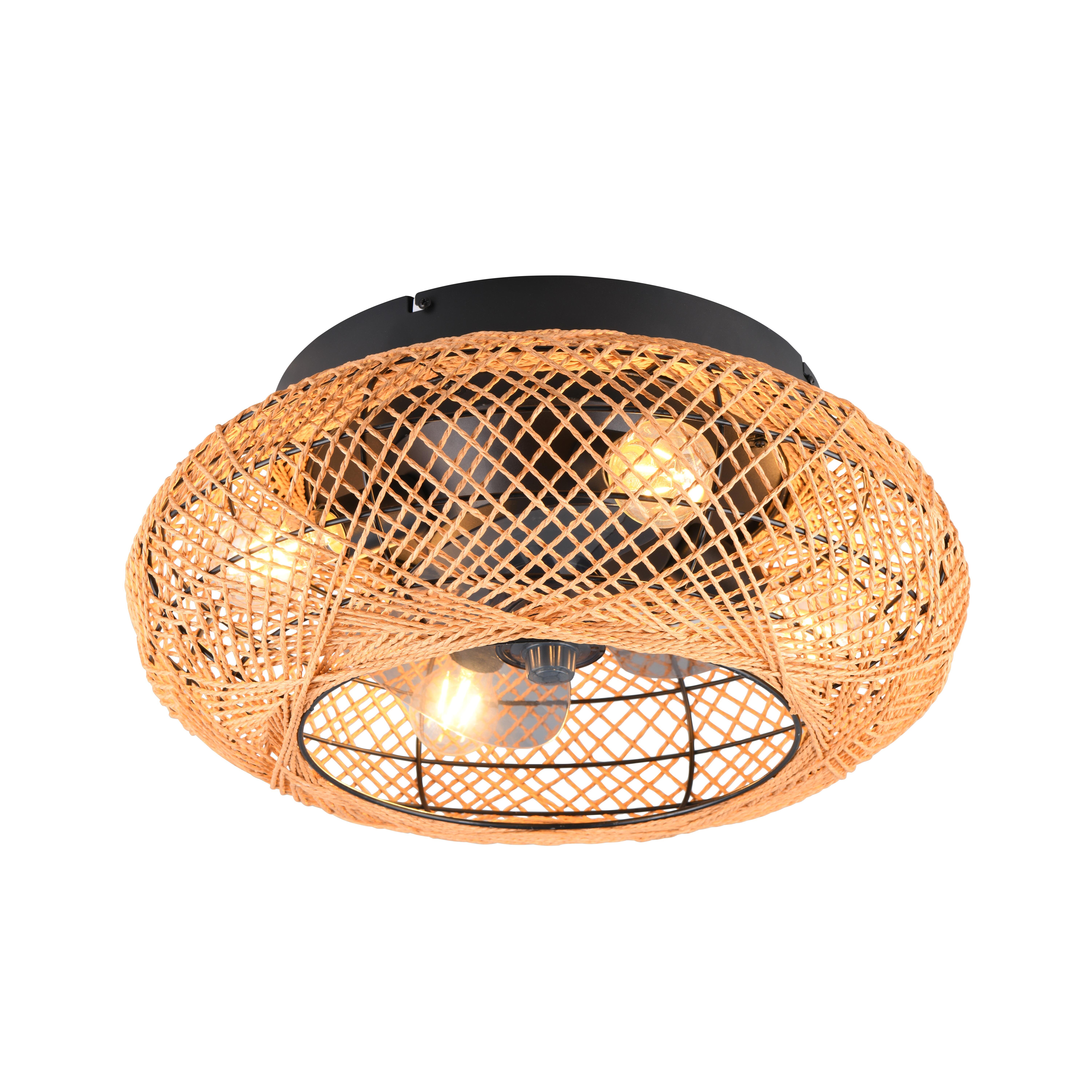 Ventoinha de teto com lâmpada D50 cm castanho 470 Lm Bidar Trio Lighting
 - 3