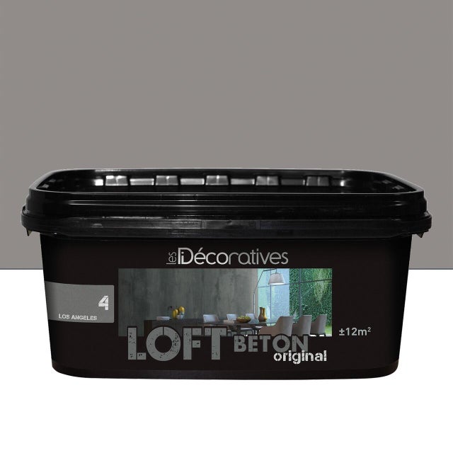 Pittura decorativa Loft ID effetto cemento grigio los angeles 2 l