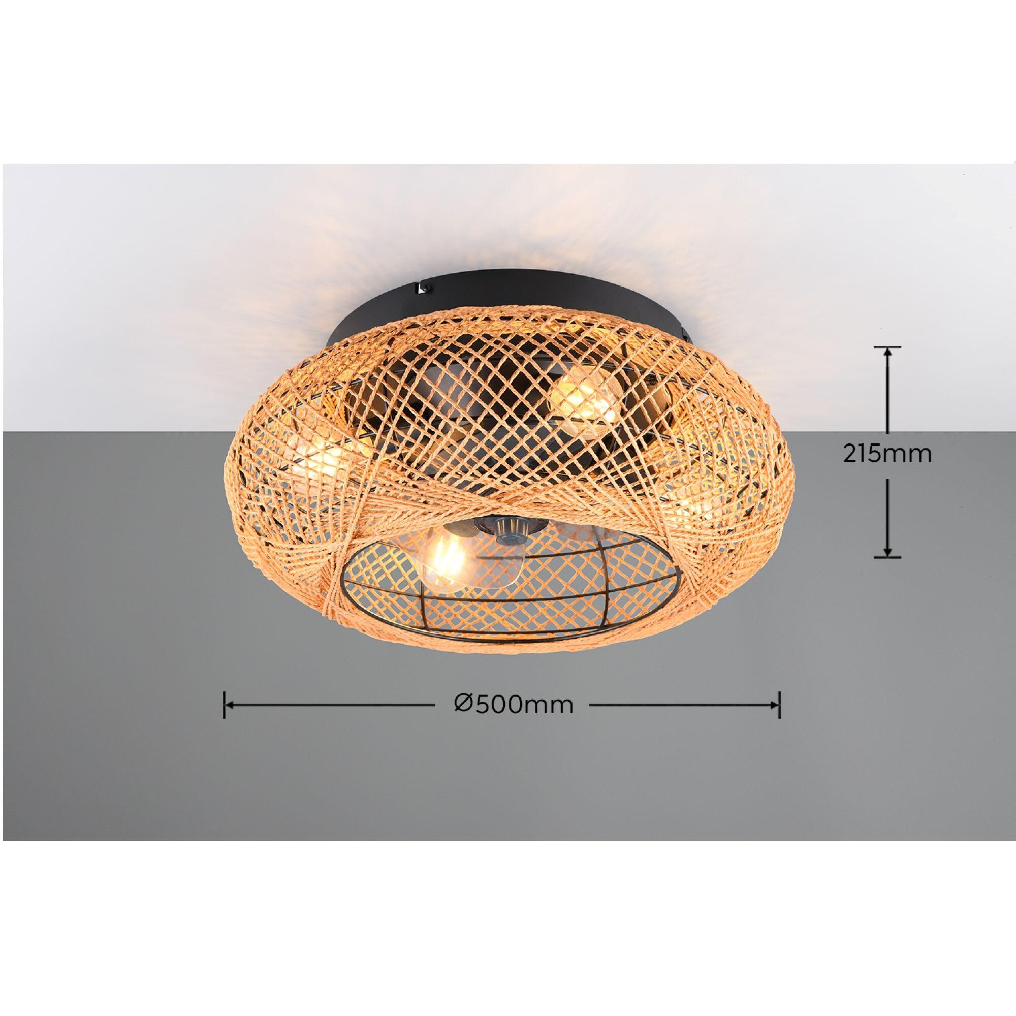 Ventoinha de teto com lâmpada D50 cm castanho 470 Lm Bidar Trio Lighting
 - 7