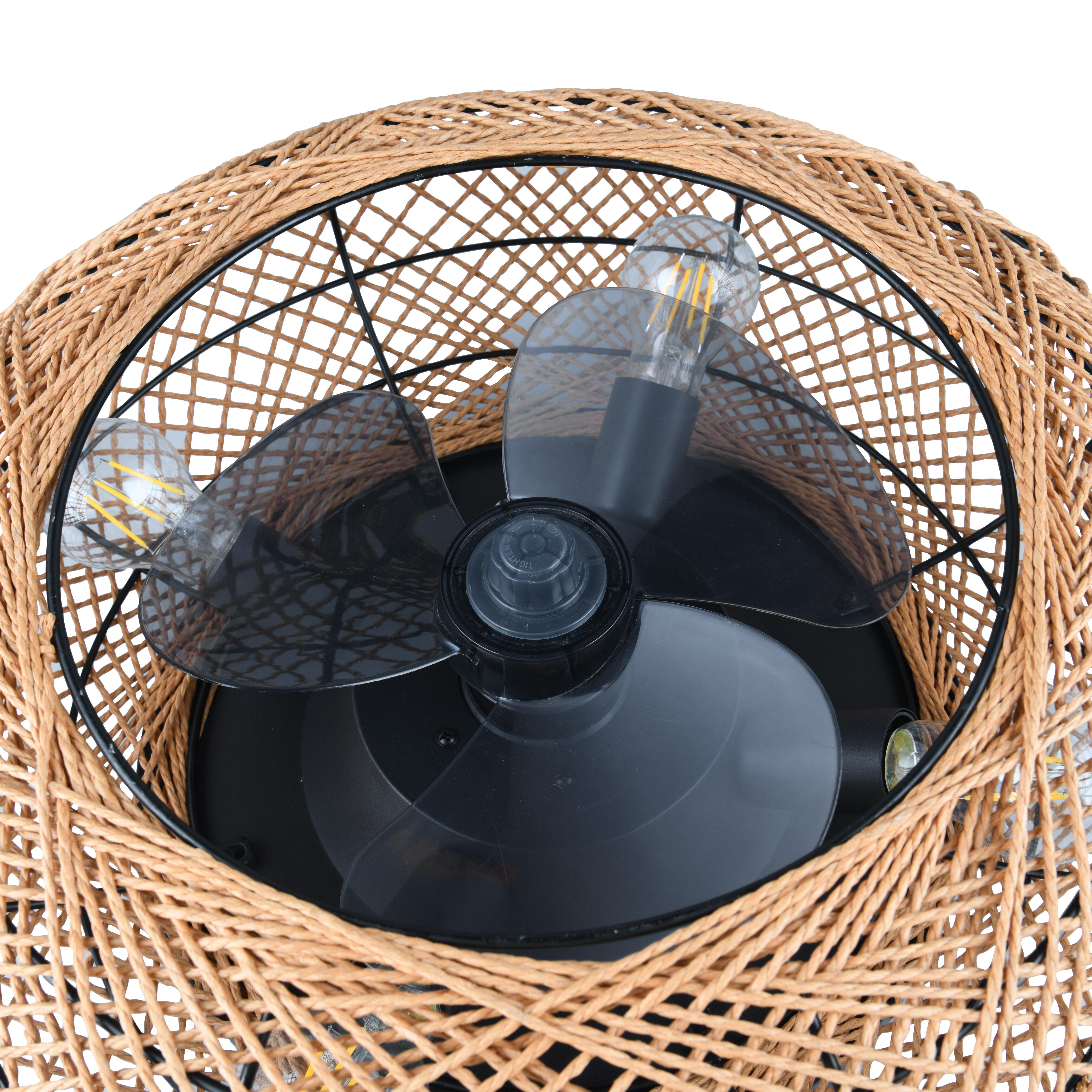 Ventoinha de teto com lâmpada D50 cm castanho 470 Lm Bidar Trio Lighting
 - 5