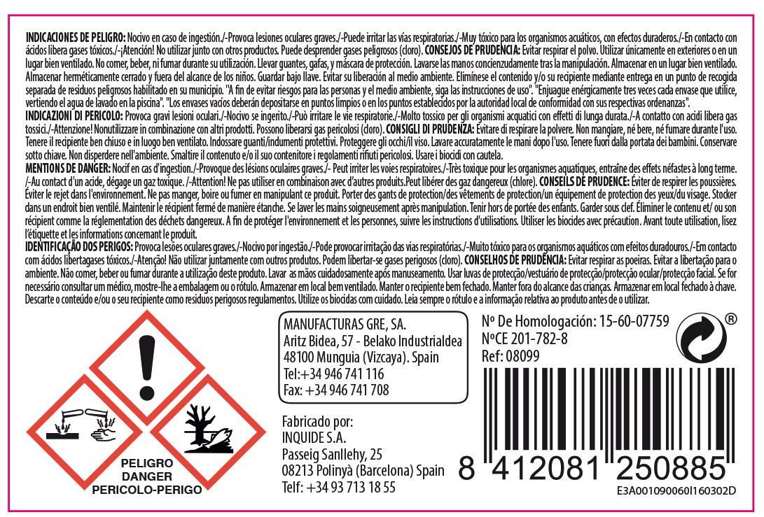 Cloro 4 efeitos pastilha 700gr Gre Poolp'o - 6