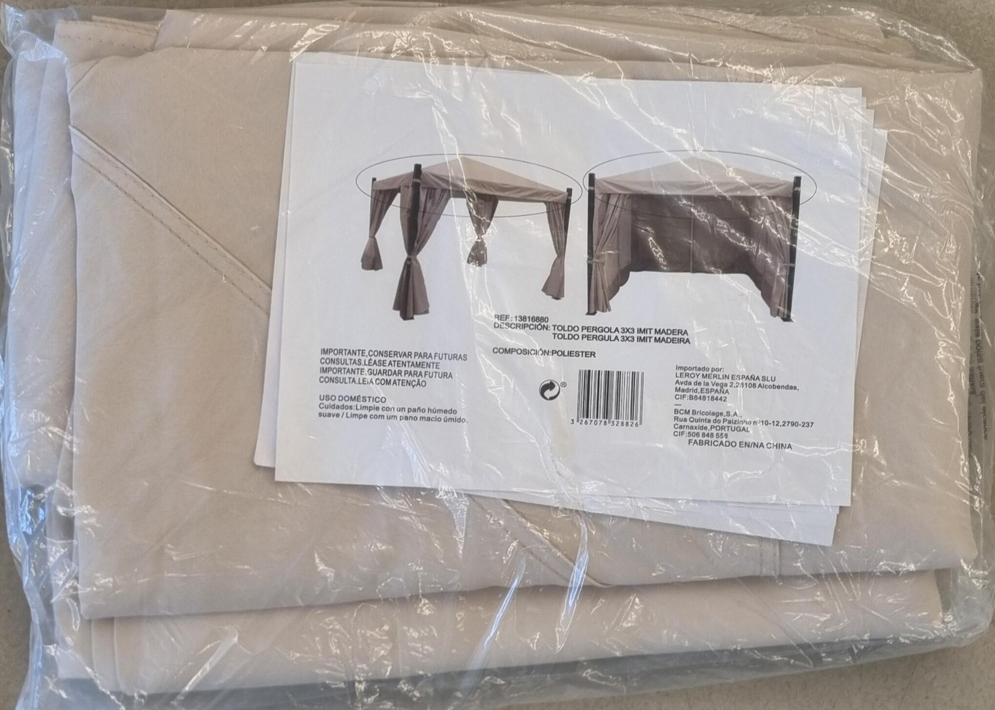 Toldo para pérgula IMITAÇÃO MADEIRA 3X3M - 2