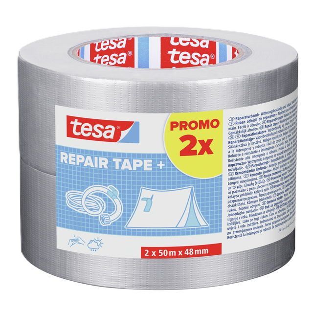 Taśma naprawcza Repair Tape + 2 szt. 48 mm x 50 m srebrna Tesa