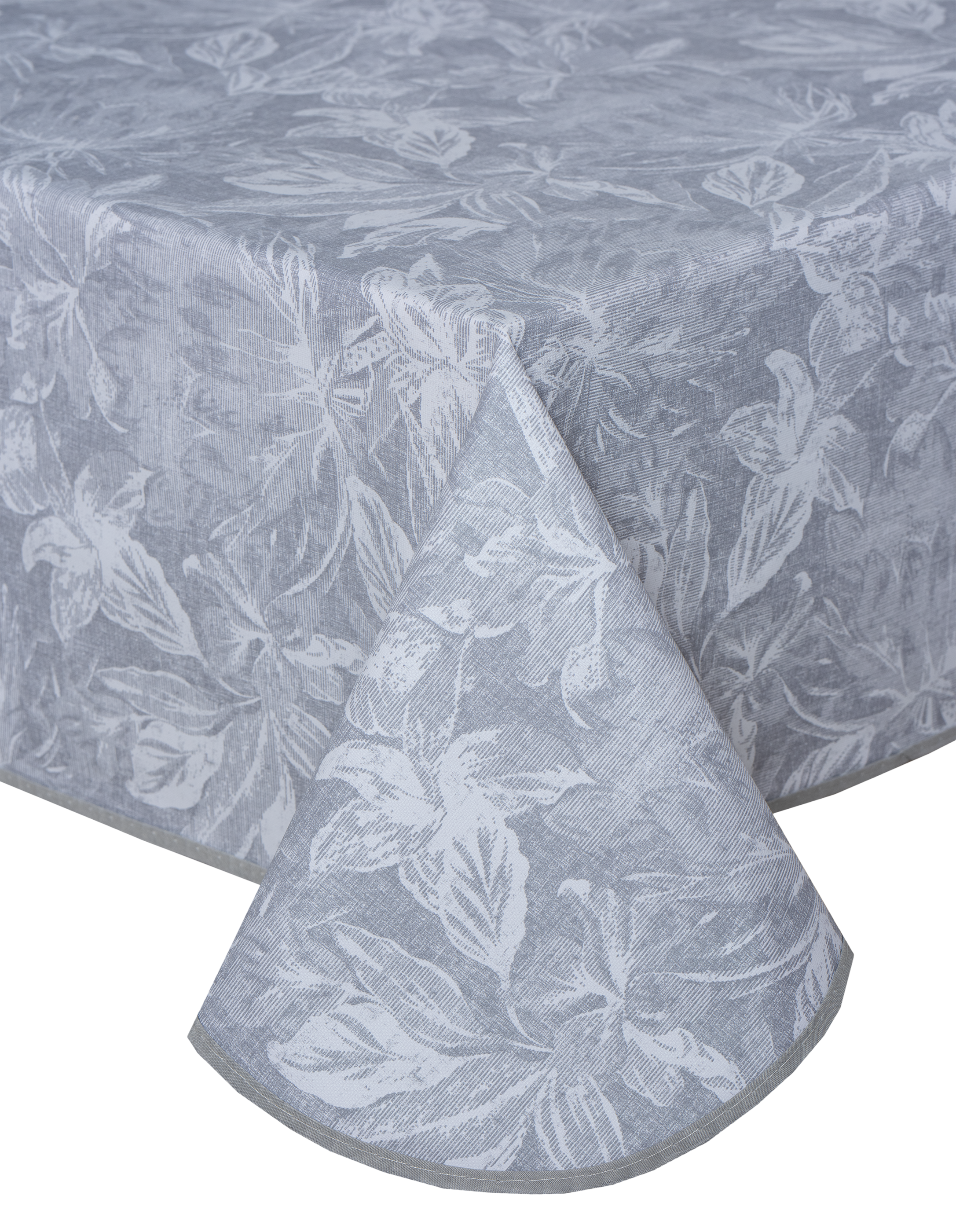 Obrus plamoodporny premium Mont 90 x 140 cm beżowo-biały w liście struktura tkaniny