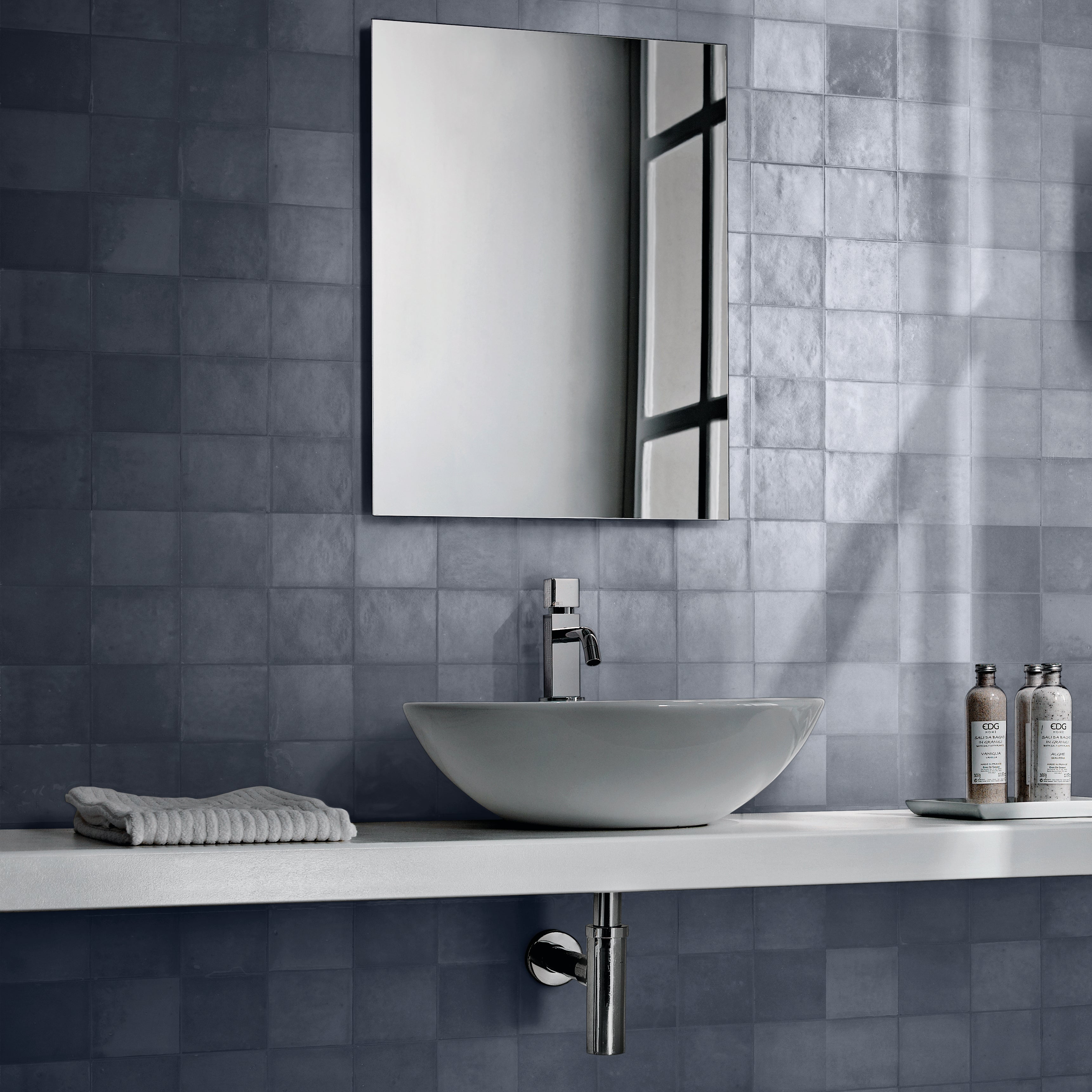 Piastrella da rivestimento interno in gres naturale 10 x 10 cm smaltato azzurro lucido Zelli Sp. 10 mm 0.54 mq - 7