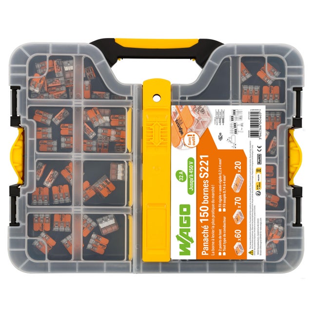Borne de connexion S221 en assortiment malette de 150  - WAGO