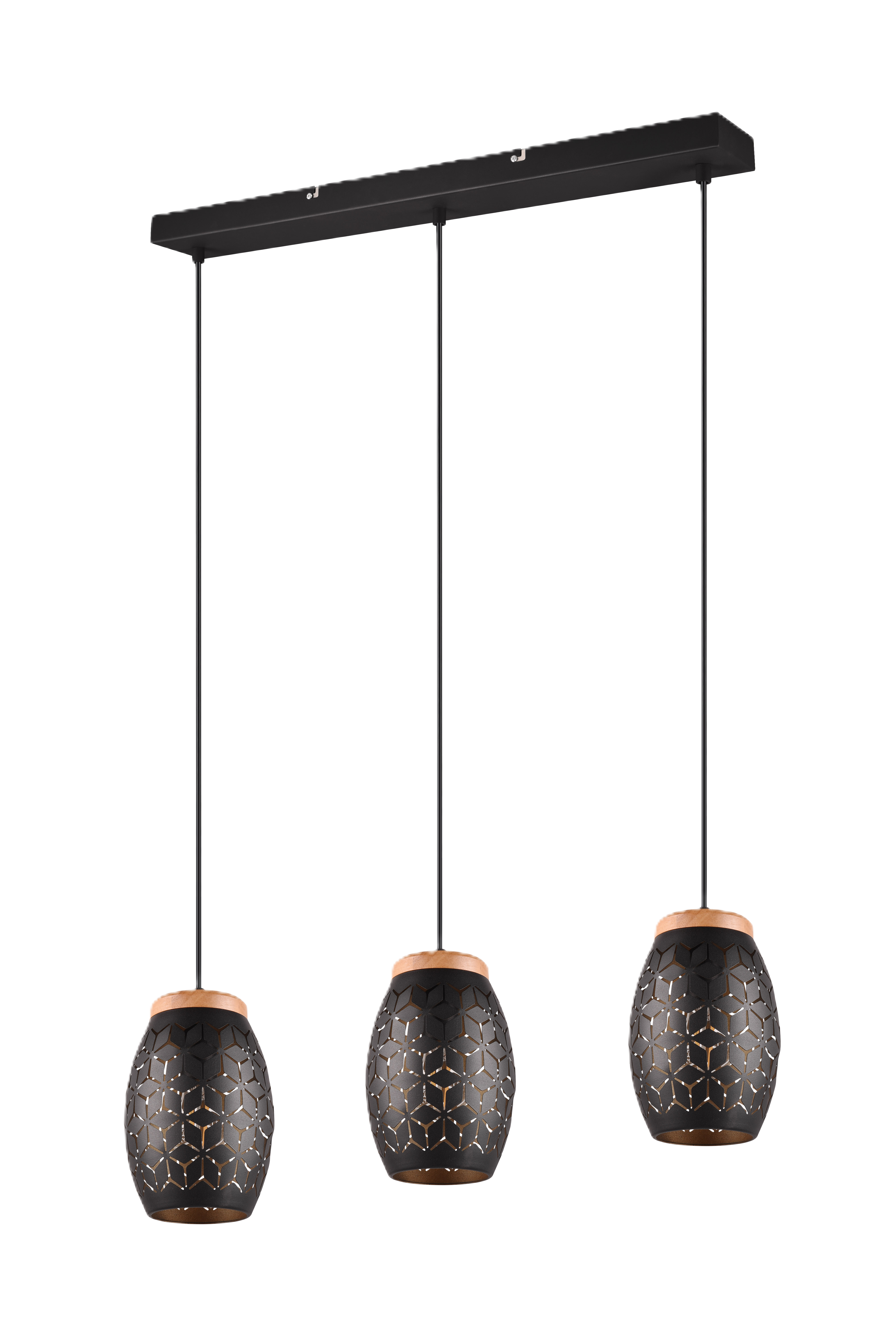 Lampa wisząca Bidar 3xE27 28W czarno-złota Trio Lighting