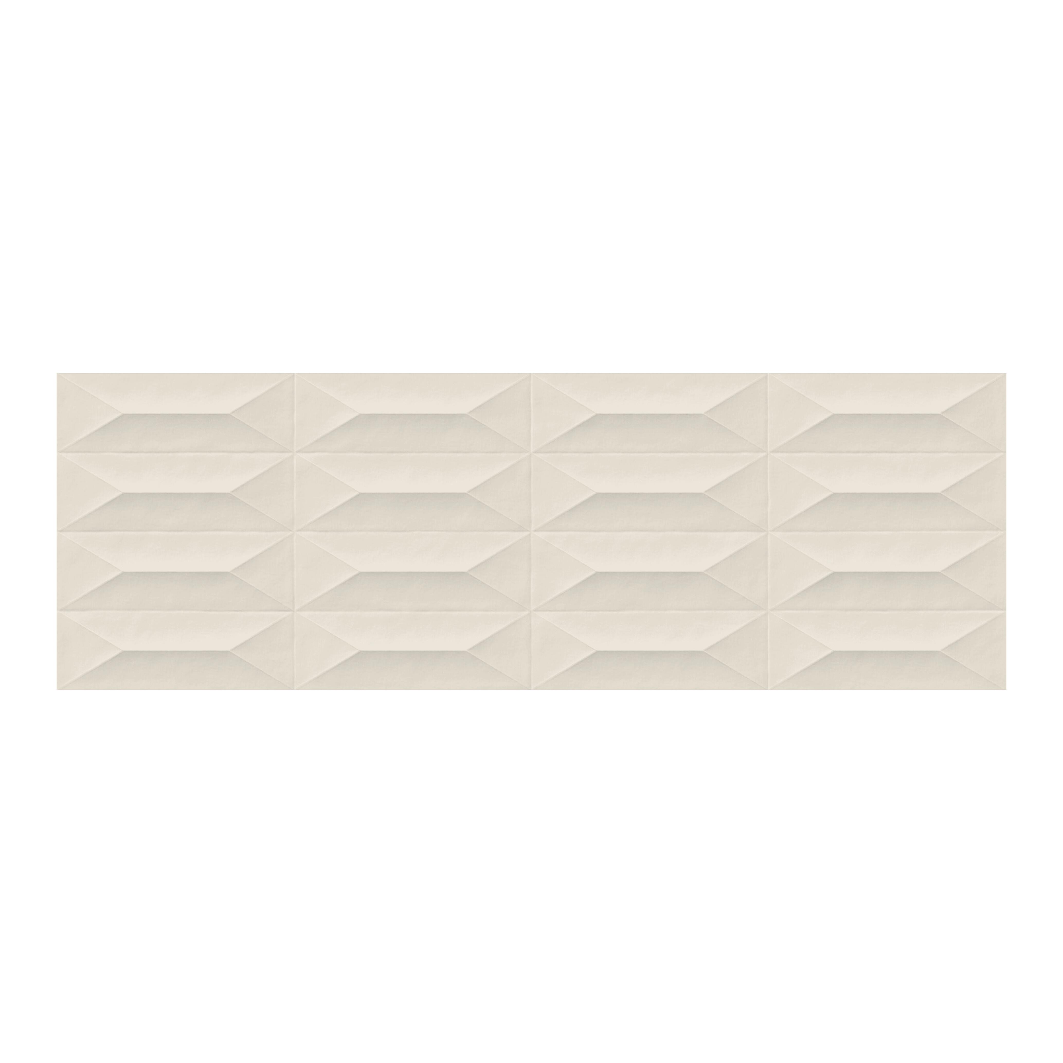 Piastrella da rivestimento interno in gres porcellanato 30 x 90 cm rettificato panna satinato Interni Cream 3D decoro Sp. 10 mm 1.35 mq - 4