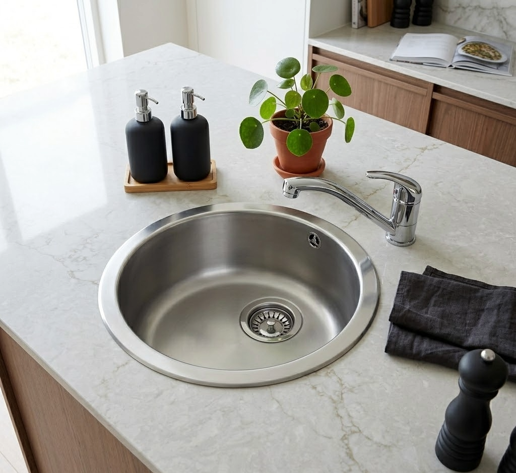 FREGADERO DE COCINA 1 SENO TEKA REDONDO 45 X 16 CM - 3