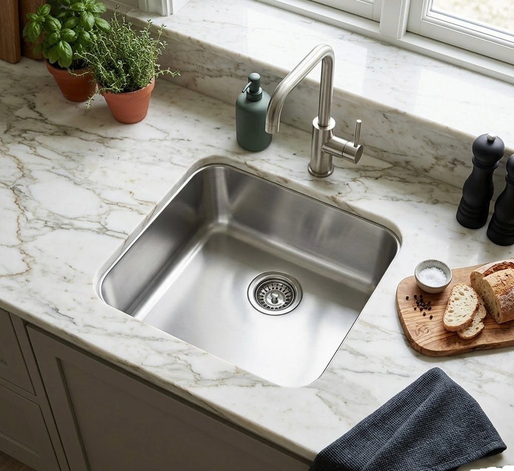 FREGADERO DE COCINA 1 SENO TEKA CUADRADO 43,5 X 43,5 X 18 CM - 3