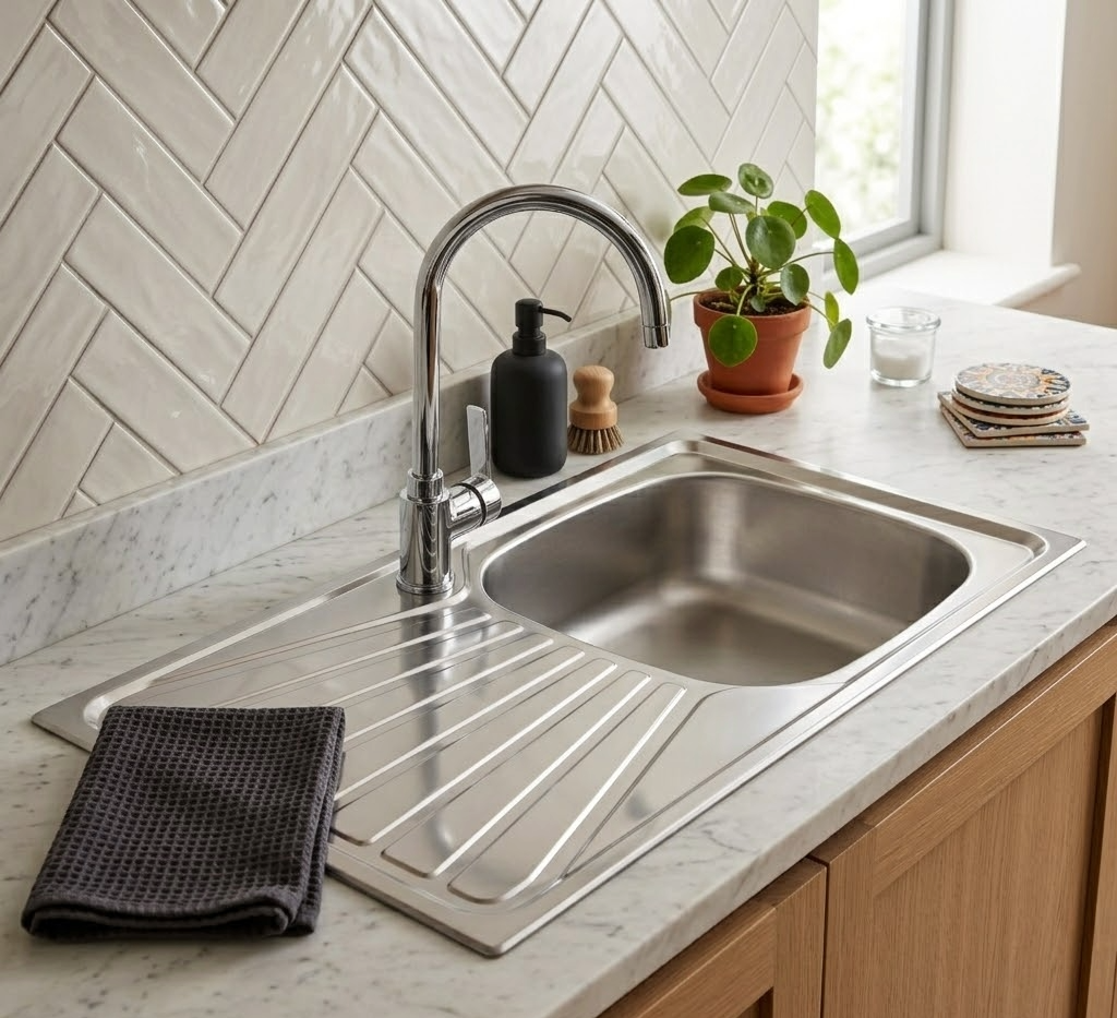 FREGADERO DE COCINA 1 SENO + ESCURRIDOR TEKA CUADRADO 78 X 43,5 X 14,6 CM - 3