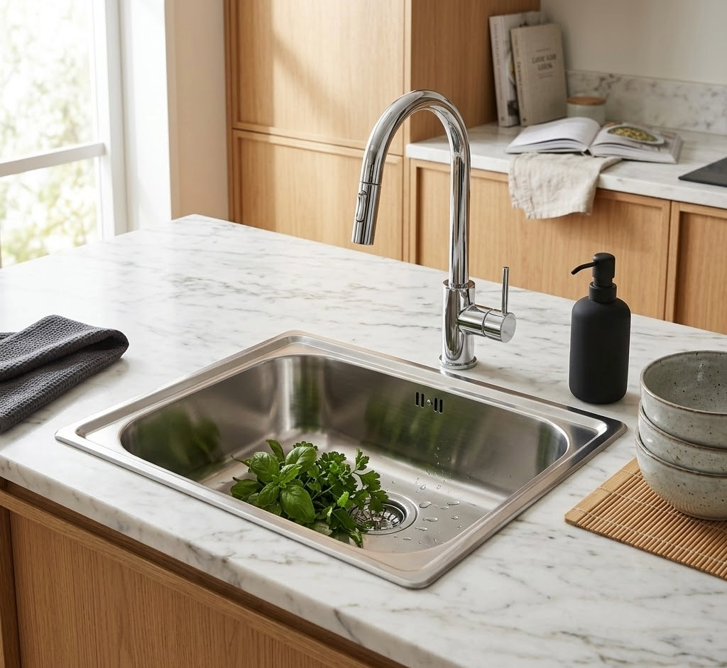 FREGADERO DE COCINA 1 SENO CUADRADO 46x40x20CM - 2