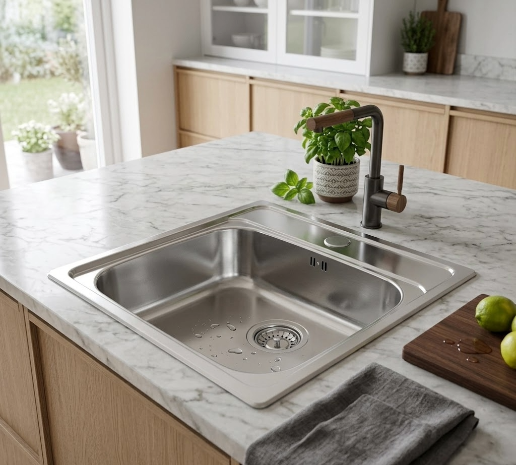 FREGADERO DE COCINA 1 SENO RODI CUADRADO 48X48X16CM  - 2