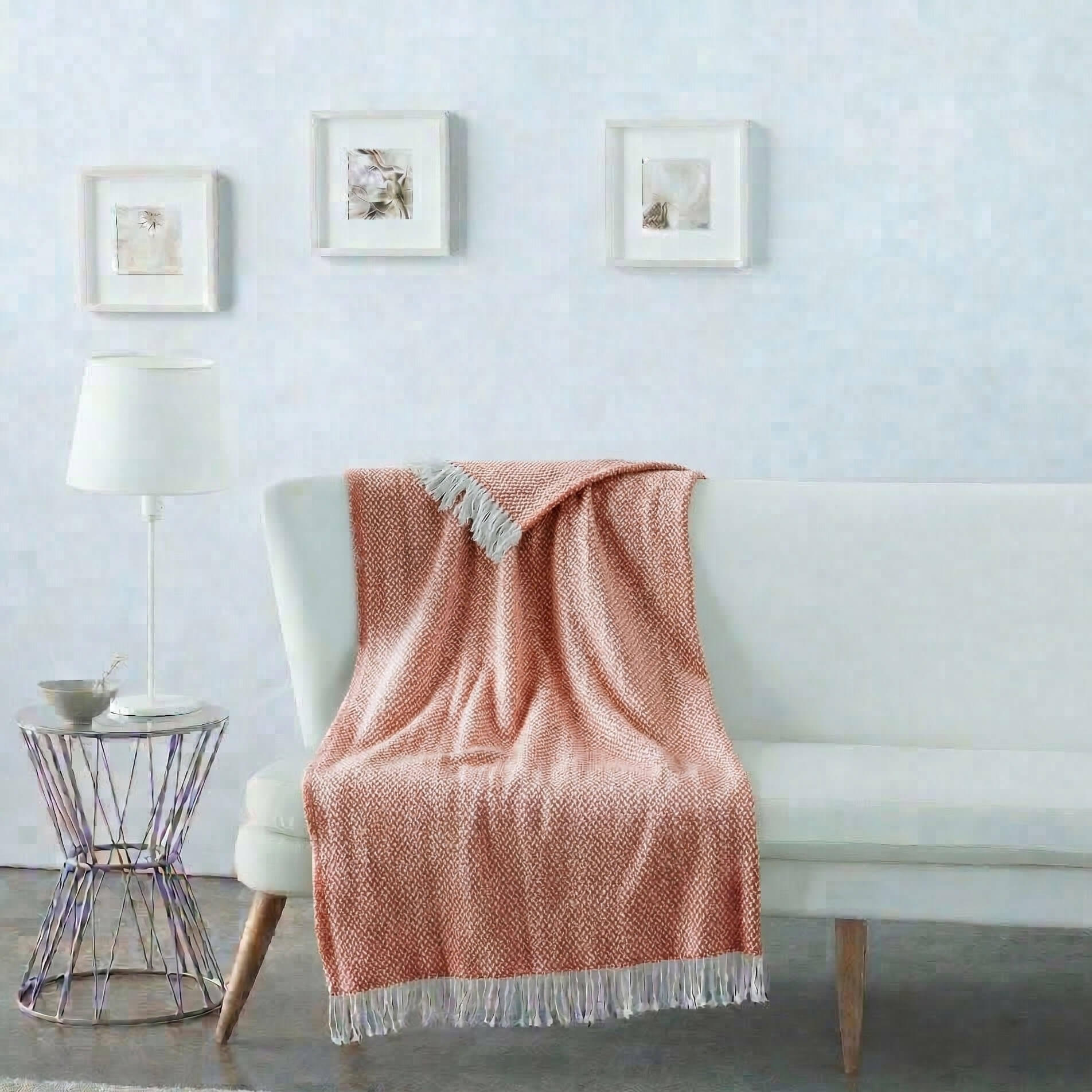 Manta algodón rectangular rojo de 130x170 cm