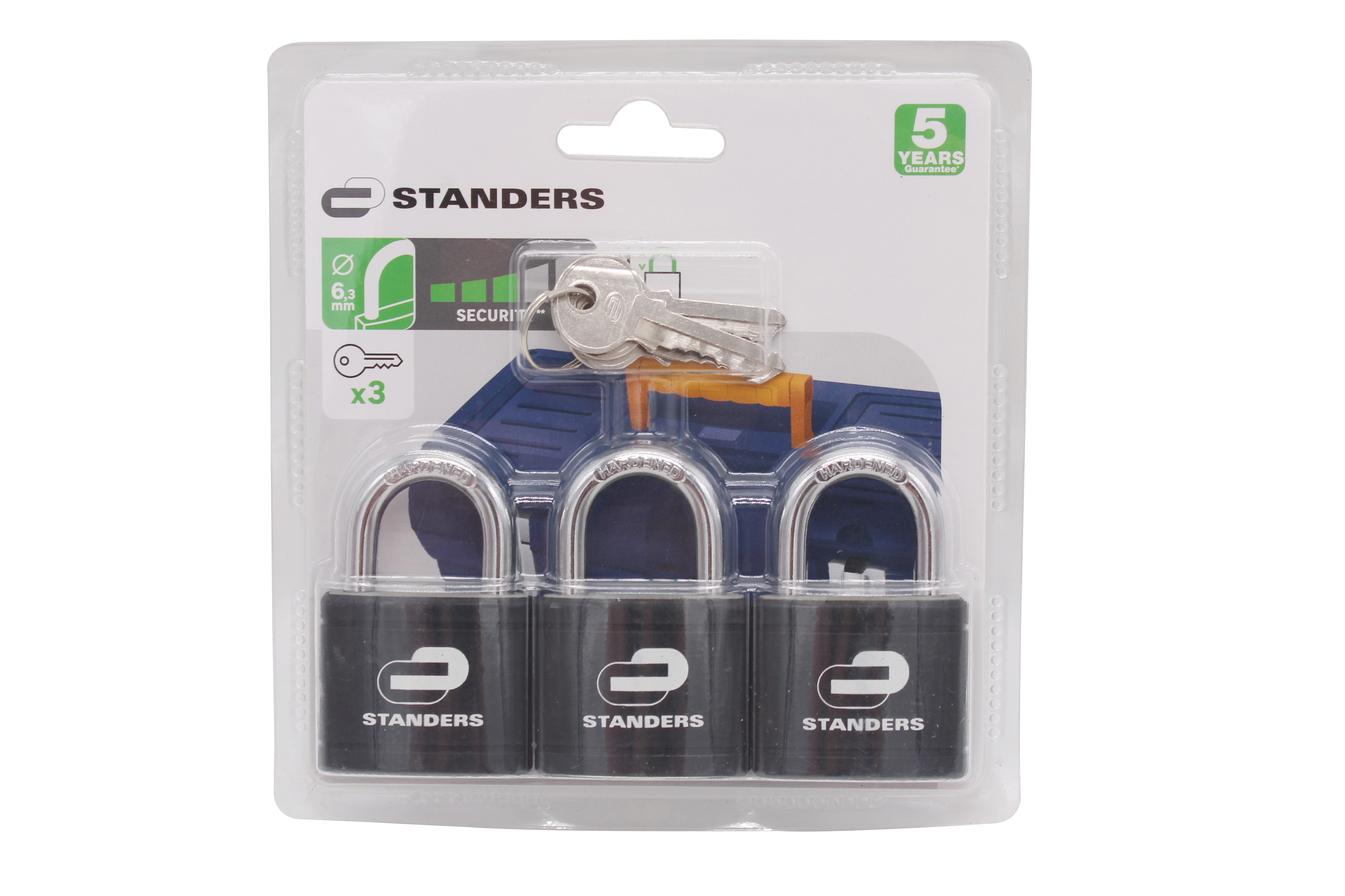 Lot de 3 cadenas avec clé STANDERS acier, l.41 mm - 7
