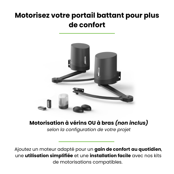 Portail battant aluminium Matisse gris anthracite GARDENGATE, l.300 x H.179.6 cm - 4