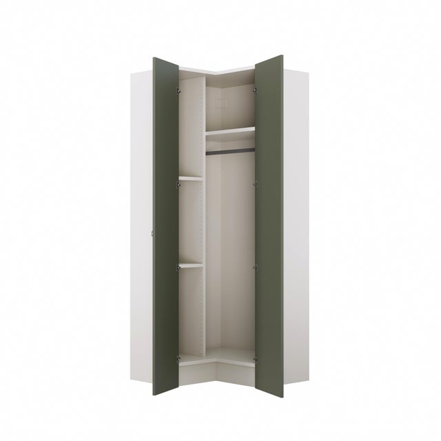 Armario 2 puertas abatible Vienne Verde SPACEO Evo'M blanco 94/96 x 230,4 x 54 cm (AnchoxAltoxFondo)