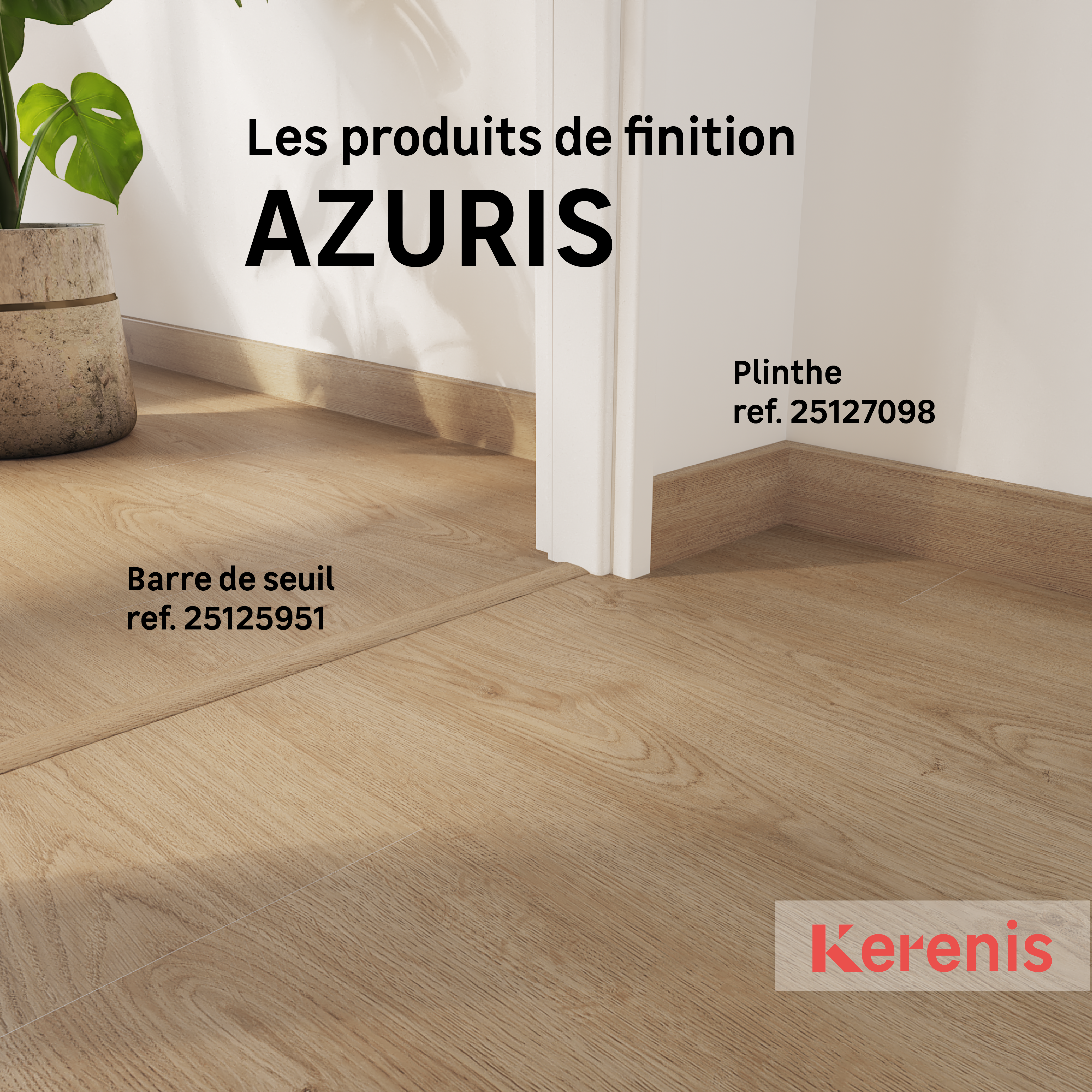 Barre de seuil aluminium effet bois à coller L.83 x l.3,7 cm AZURIS - KERENIS - 4