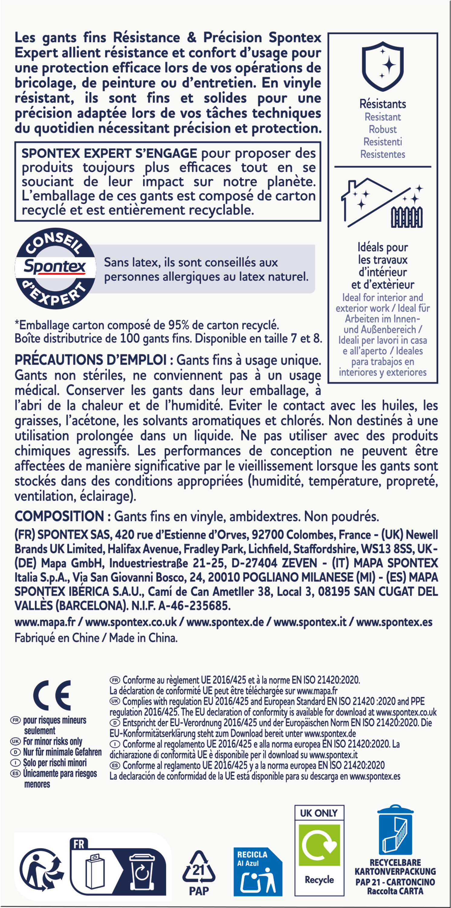 100 gants pour travail de précision, T7 SPONTEX EXPERT - 6
